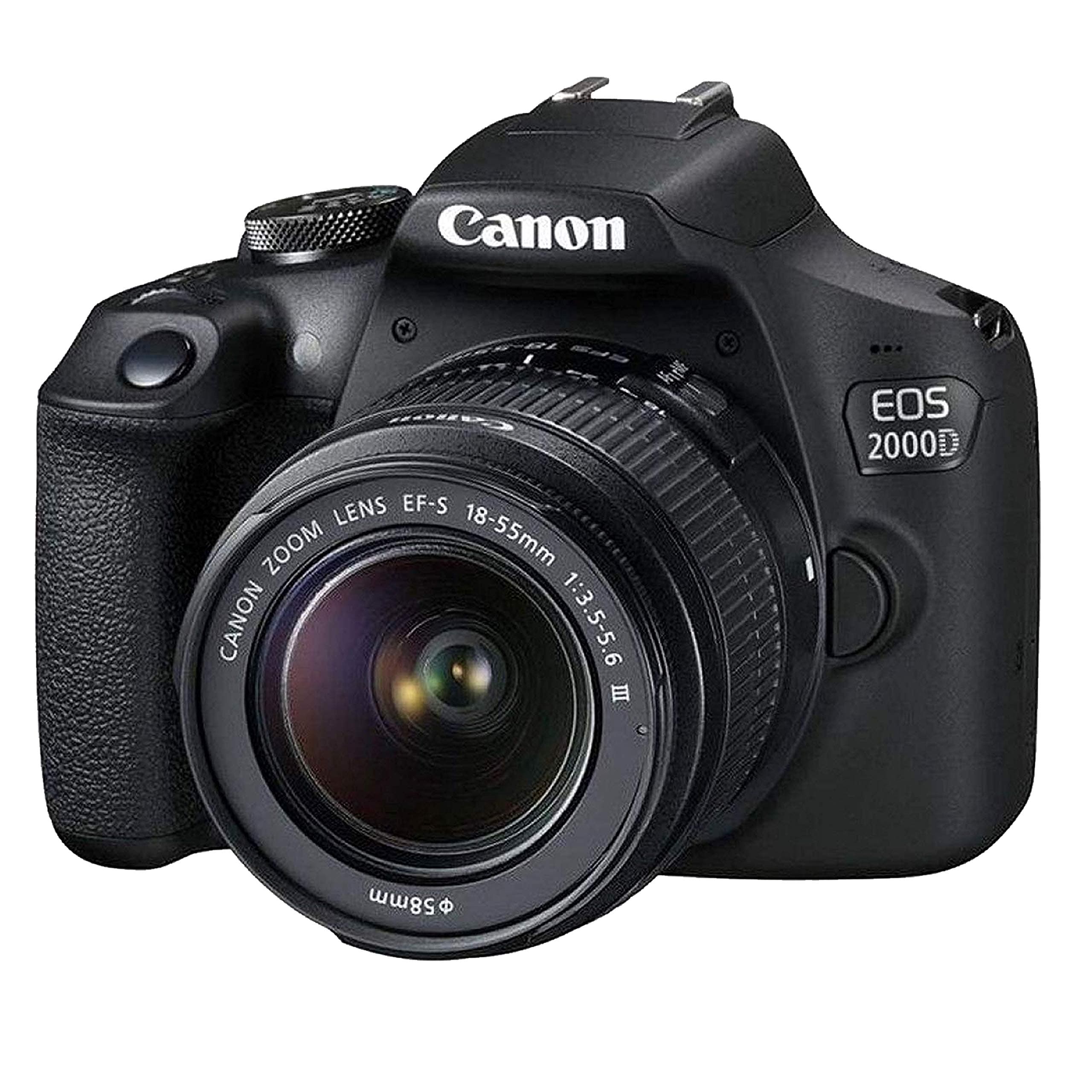 Canon EOS 2000D / Rebel T7 DSLR Camera w/EF-S 18-55mm F/3.5-5.6 Zoom Lens + 64GB Memory, LED Video Light, Case, Gripster Tripod, and More (Essential Bundle) (Renewed), view 2