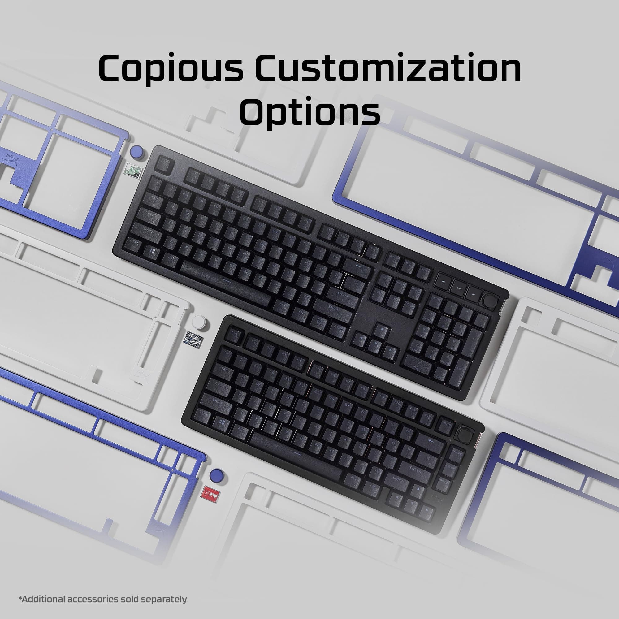 HyperX Alloy Rise – Hot-Swappable Mechanical Gaming Keyboard, PC, Ambient Light Sensor, Gasket Mounted, HyperX Linear Switches, view 4