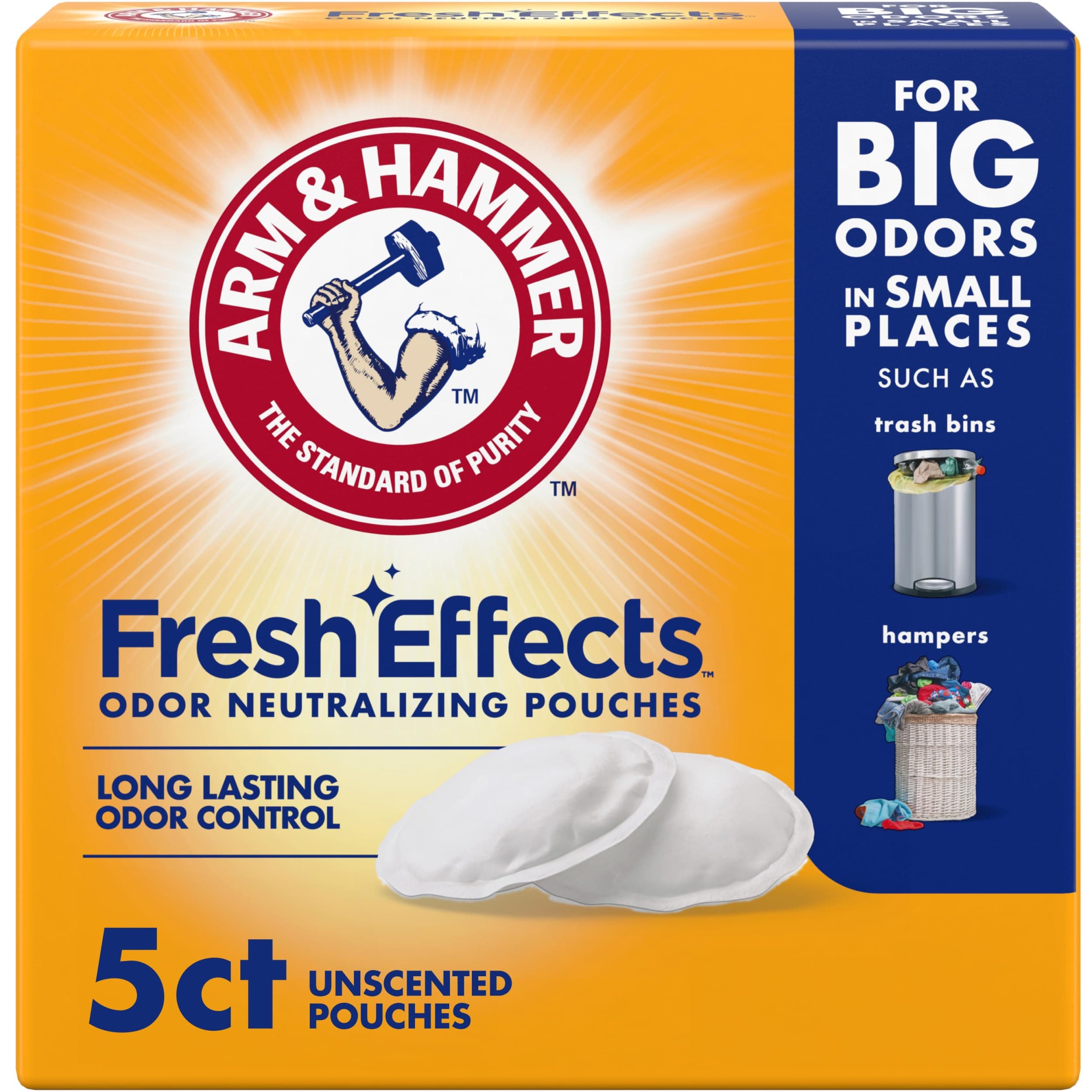 ARM & HAMMER Fresh Effects Odor Neutralizing Baking Soda Pouches, 5 Count
