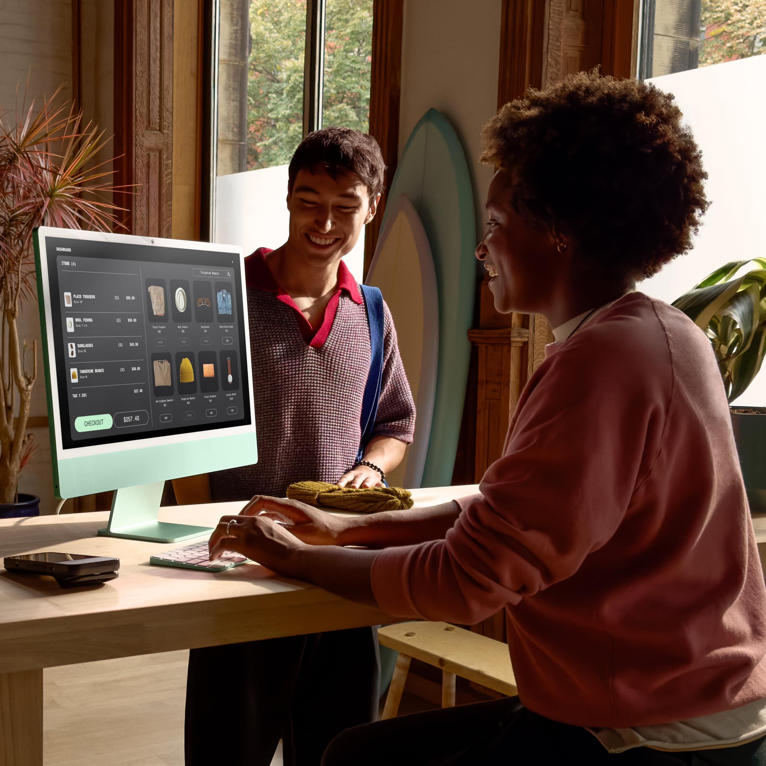 Apple 2024 iMac All-in-One Desktop Computer with M4 chip with 10-core CPU and 10-core GPU: Built for Apple Intelligence, 24-inch Retina Display, 16GB Unified Memory, 256GB SSD Storage; Blue, view 5