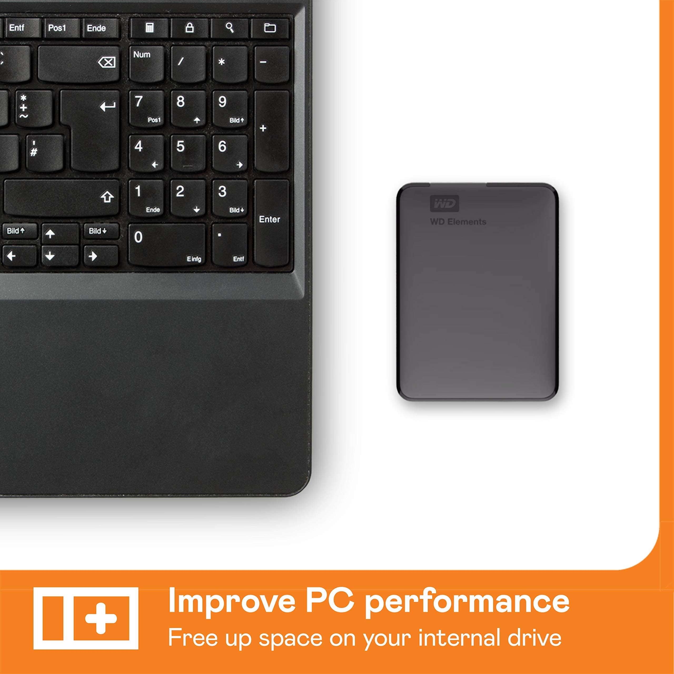 WD 2TB Elements Portable External Hard Drive for Windows, USB 3.2 Gen 1/USB 3.0 for PC & Mac, Plug and Play Ready - WDBU6Y0020BBK-WESN, view 8