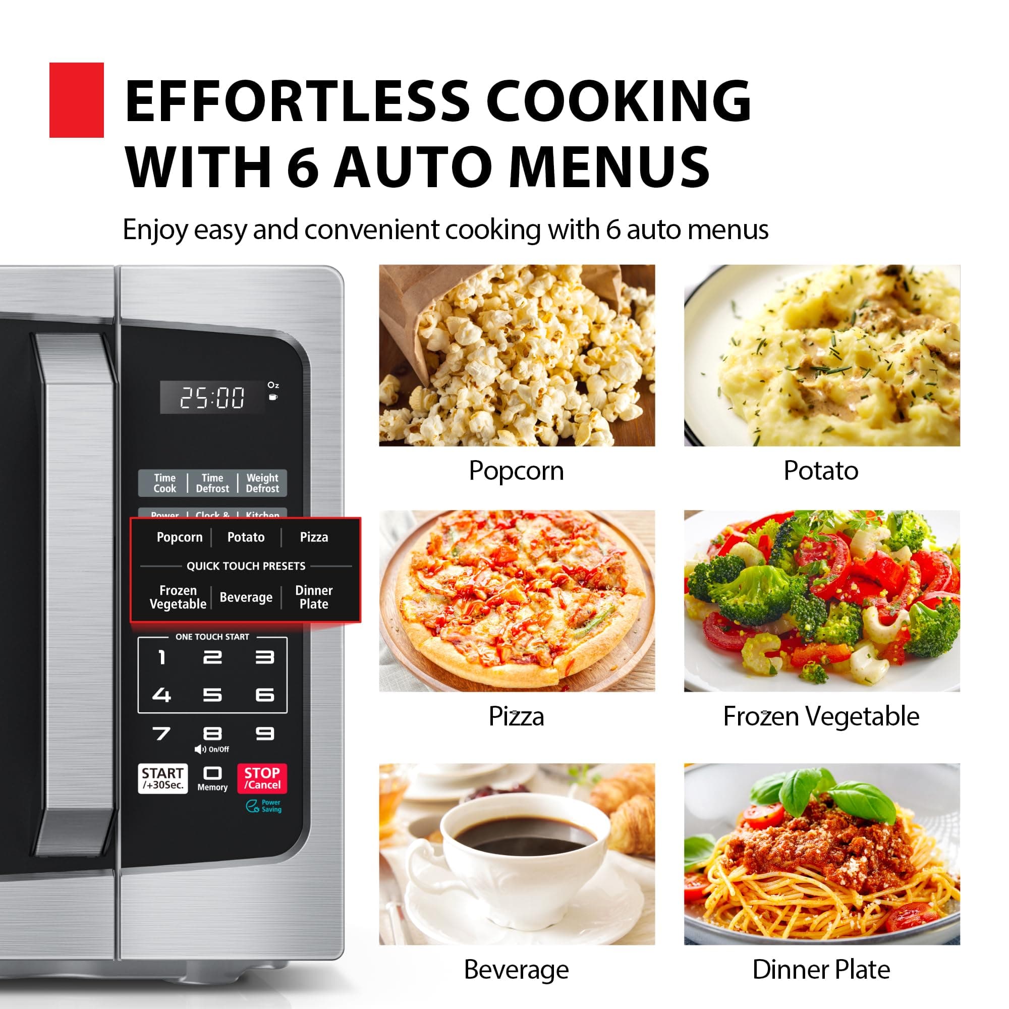 TOSHIBA Microwave Oven, 0.9 Cu.Ft, 900W, Stainless Steel, view 3