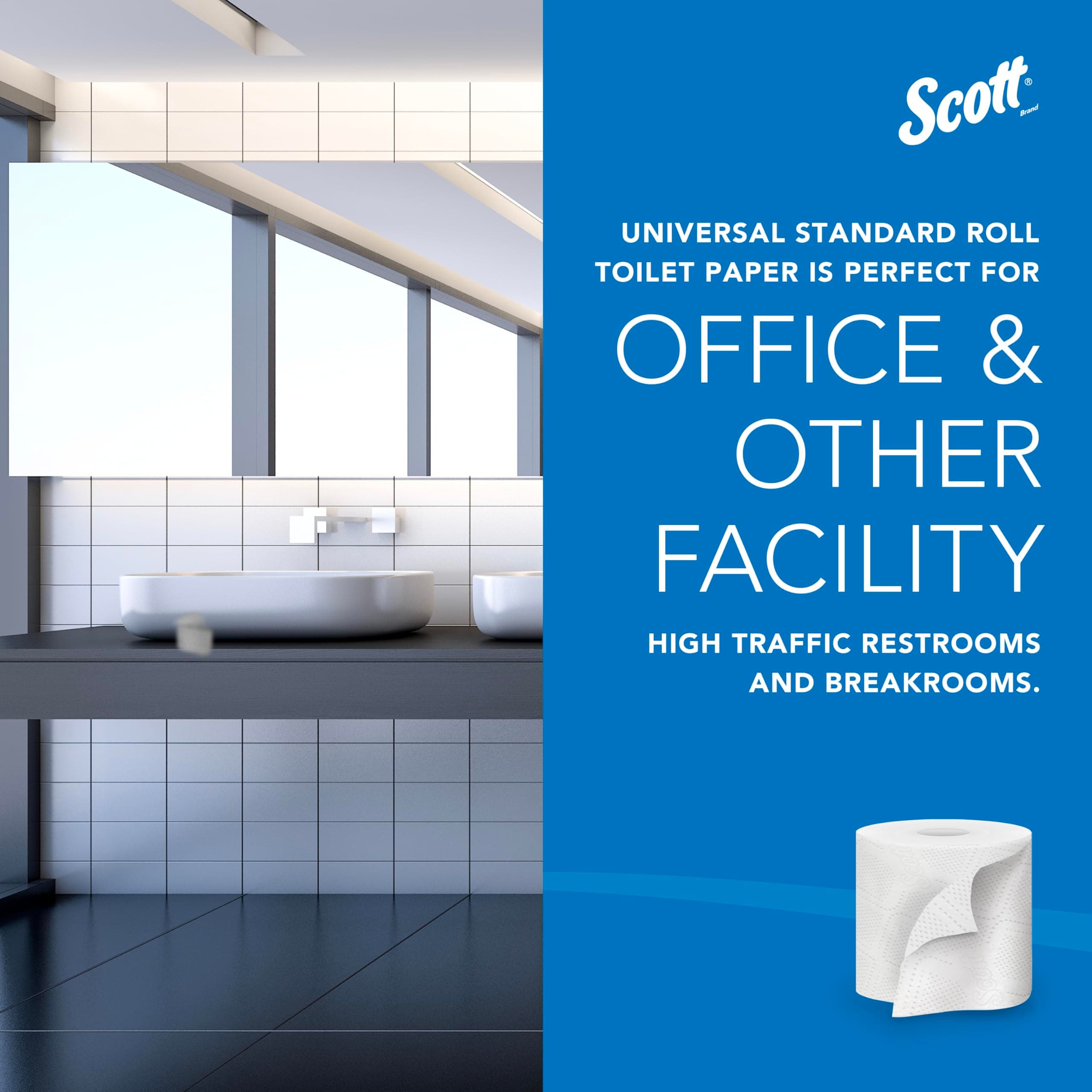 Scott Professional Standard Roll Toilet Paper, Bulk, 80 Rolls (13217), view 9
