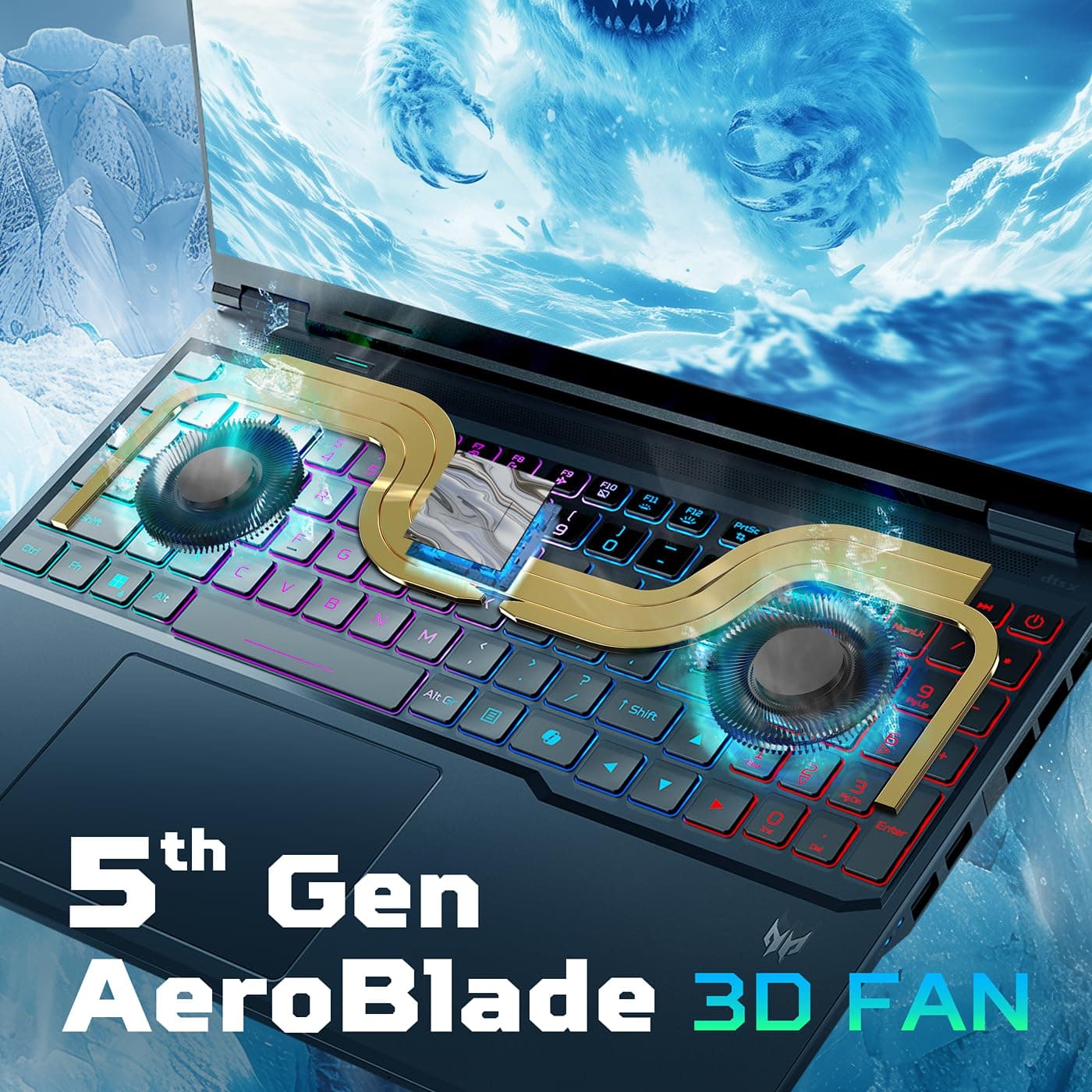 acer Predator Helios Neo 16 AI Gaming Laptop | Intel Core Ultra 9 Processor 275HX | NVIDIA GeForce RTX 5070 Ti | 16" WQXGA 240Hz G-SYNC | 16GB DDR5 | 1TB Gen 4 SSD | Killer Wi-Fi 6E | PHN16-73-92B8, view 7