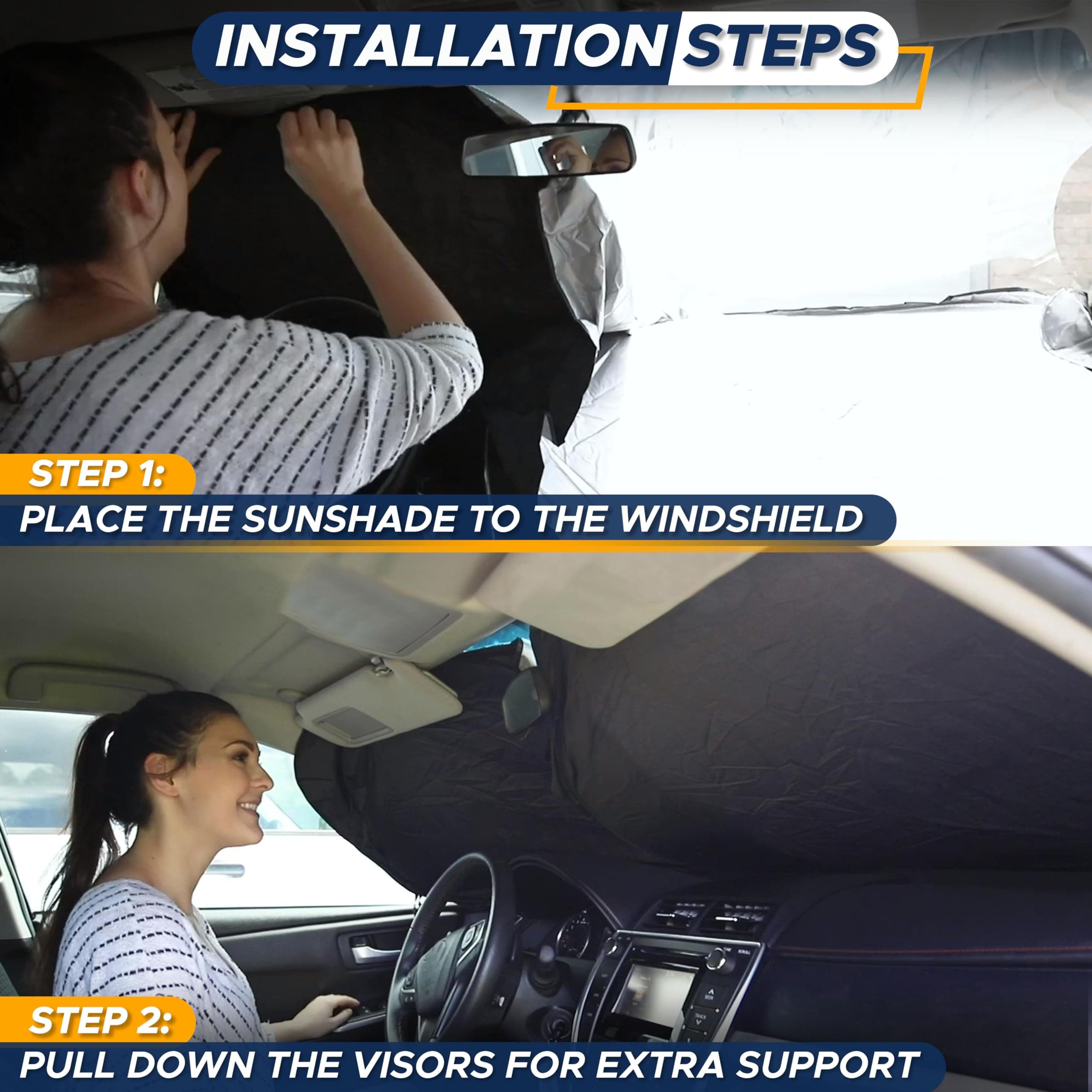 EcoNour Car Windshield Sun Shade, Front Window Sun Blocker for SUVs,Sedan, view 8