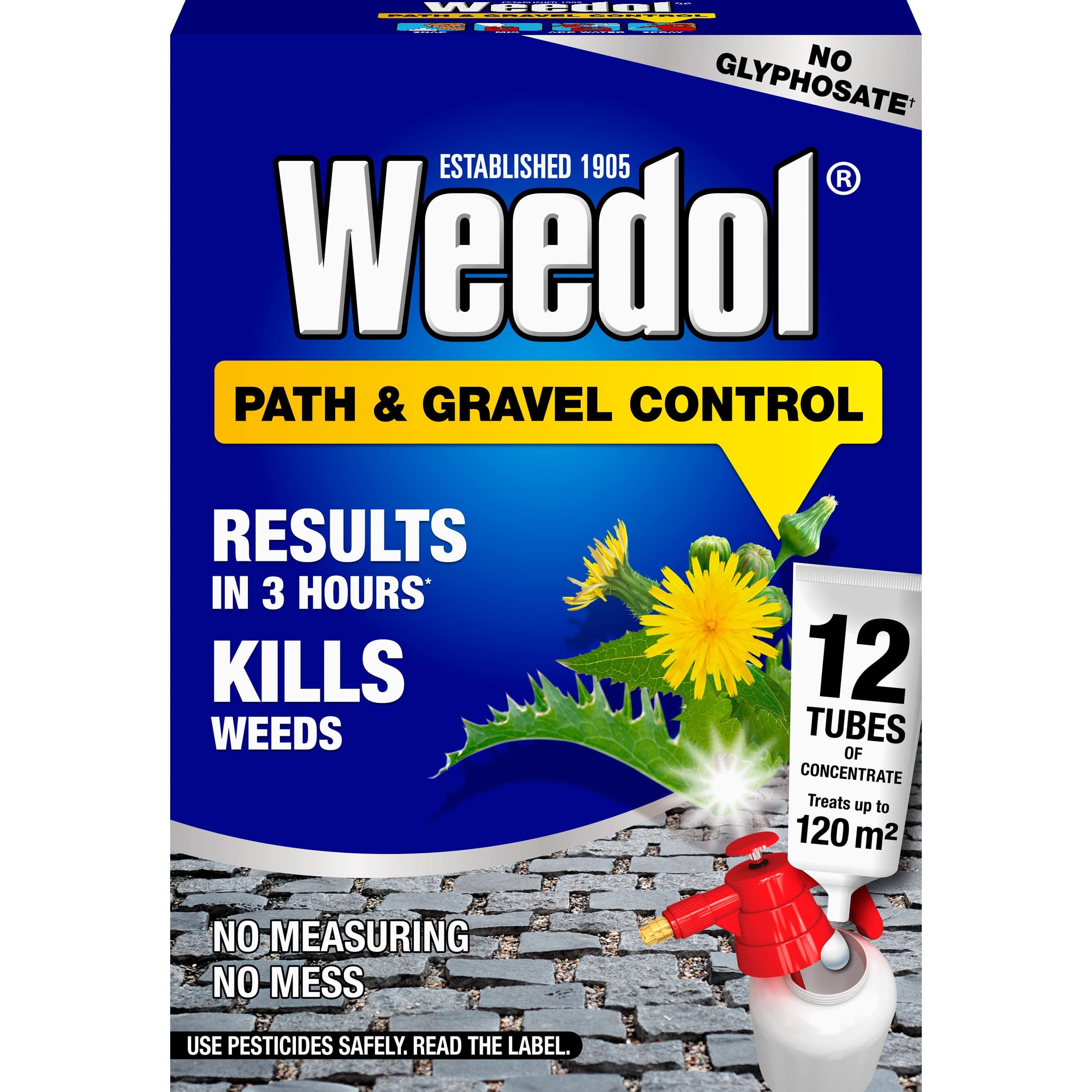 Weedol Path Weed Killer Liquid Concentrate 12 Tubes Treats 120m2 Garden Path & Patio Weed Control