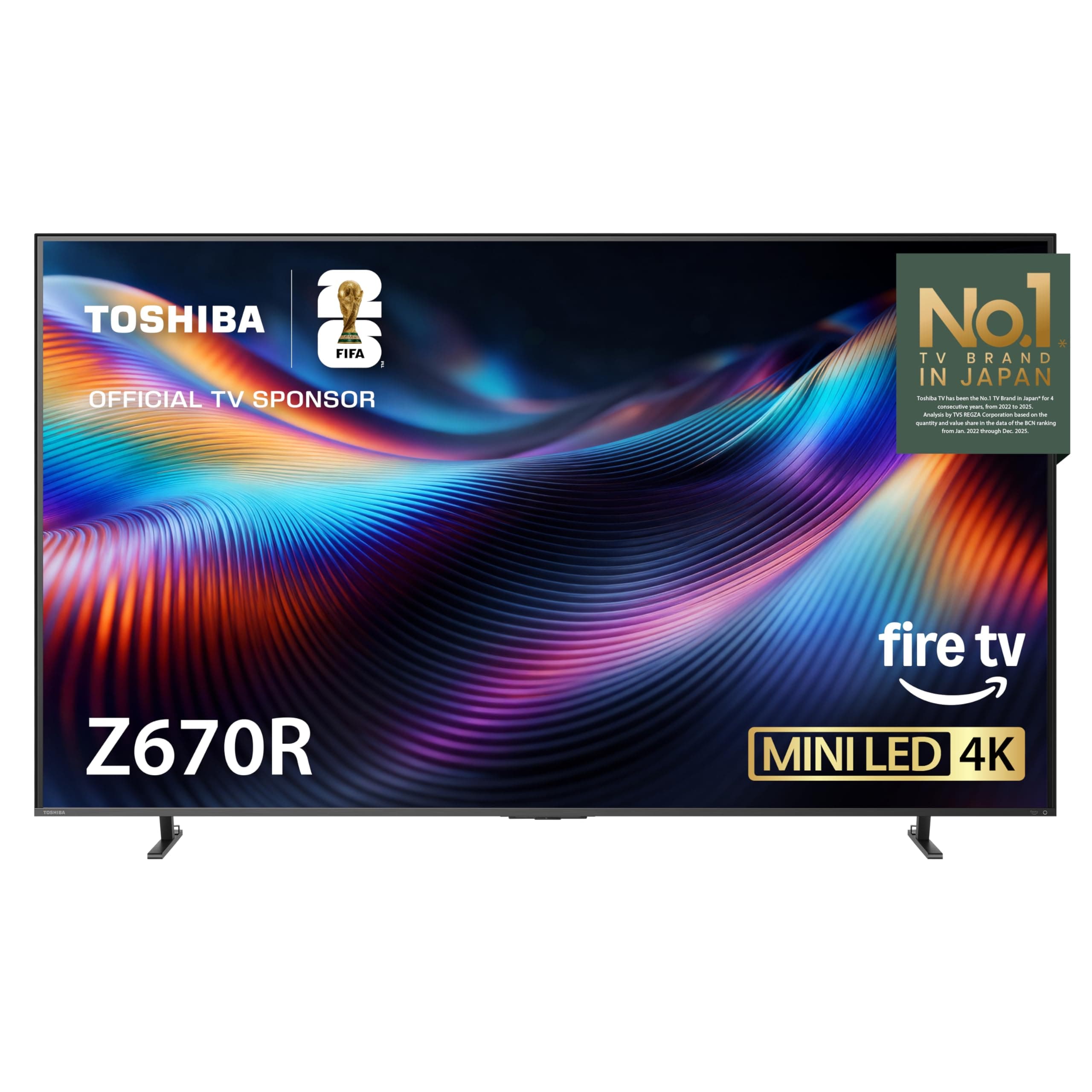 Toshiba 75" Z670 Series Mini-LED 4K UHD Smart Fire TV (75Z670R, 2026 New) - QLED, Native 144Hz, HDR10+, Dolby Vision IQ, REGZA Engine Zri, Dolby Atmos, Game Mode Pro, Alexa Built-in, Japan Quality