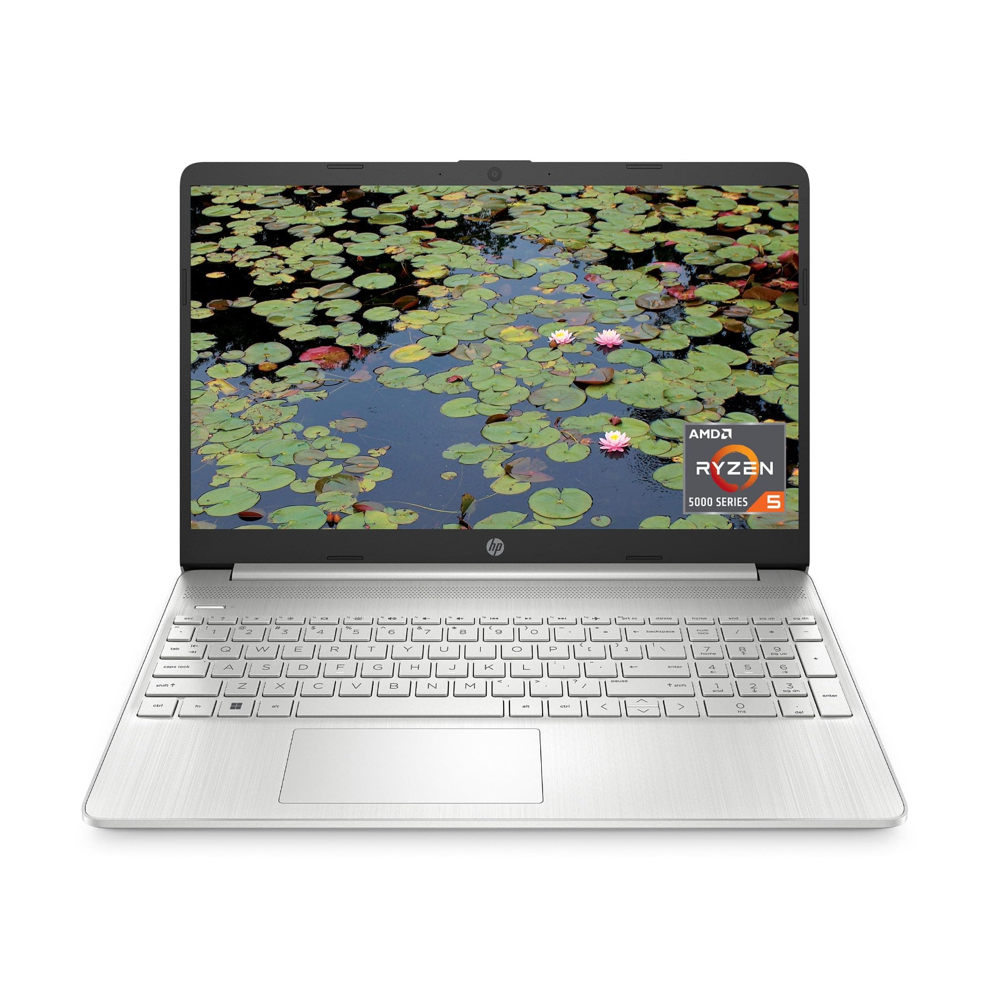 HP 15 inch Laptop, HD Display, AMD Ryzen 5 5500U, 8 GB RAM, 256 GB SSD, AMD Radeon Graphics, Windows 11 Home, 15-ef2099nr (2023)