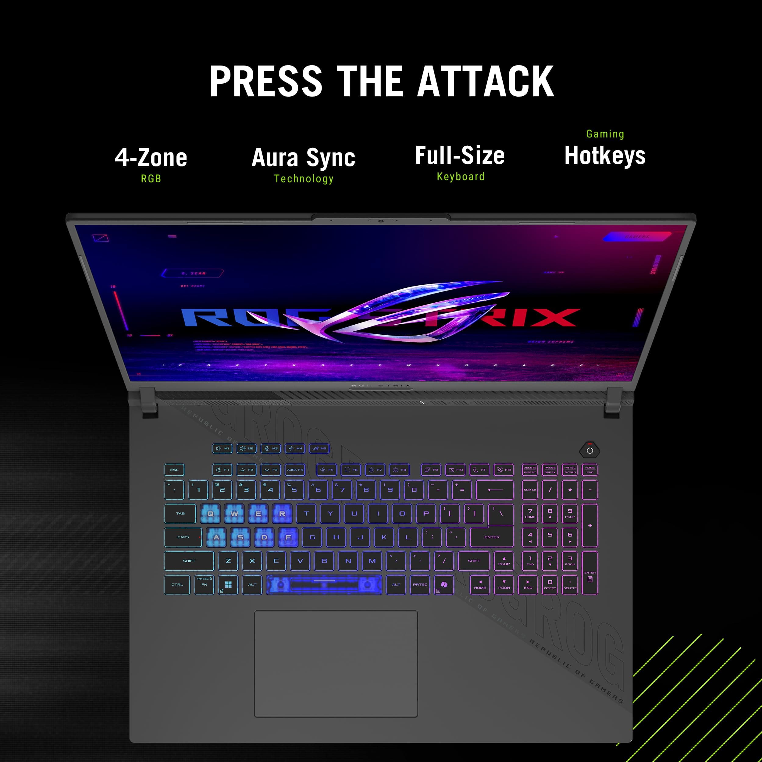ASUS ROG Strix G18 Latest AI Gaming Laptop Copilot+ 18" 240Hz 2.5K Display, view 4