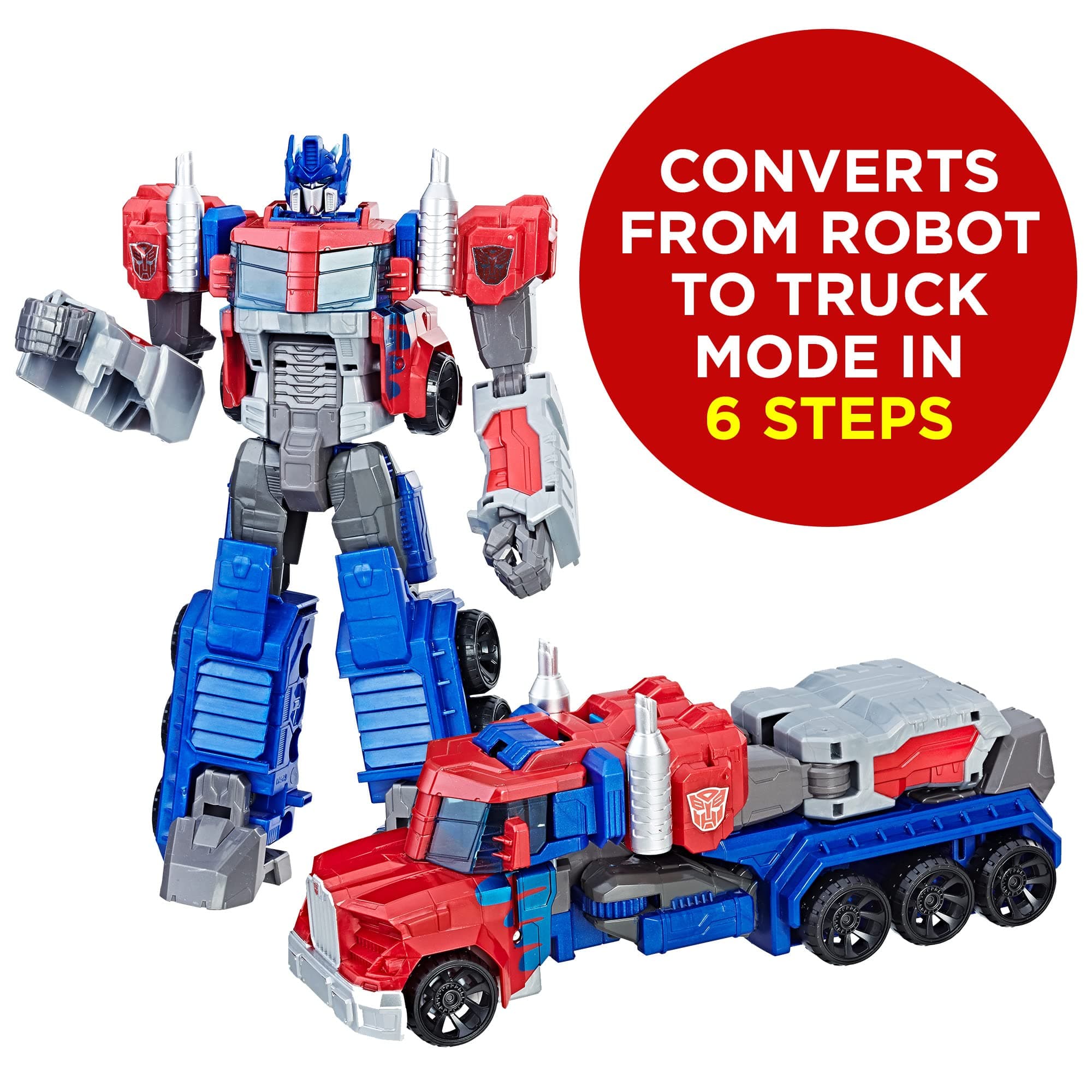 Transformers Toys Heroic Optimus Prime Action Figure - Timeless Large-Scale Figure, Changes into Toy Truck - Toys for Kids 6 and Up, 11-inch (Amazon Exclusive), view 2