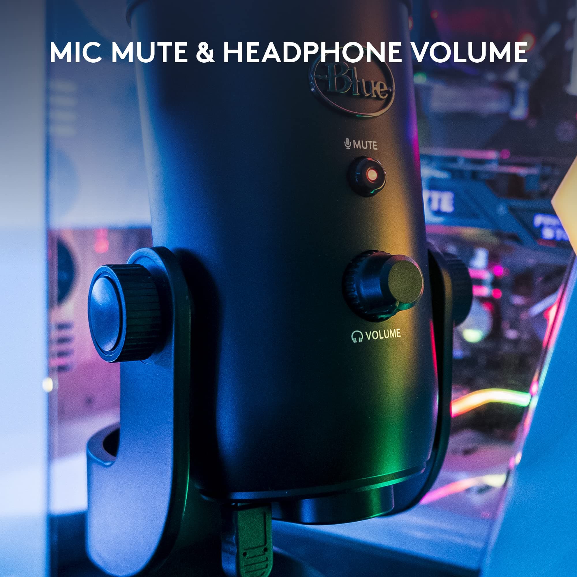 Logitech Creators Blue Yeti USB Microphone for PC, Mac, Gaming, Recording, Streaming, Podcasting, Studio and Computer Condenser Mic with Blue VO!CE effects, 4 Pickup Patterns, Plug and Play - Blackout, view 8