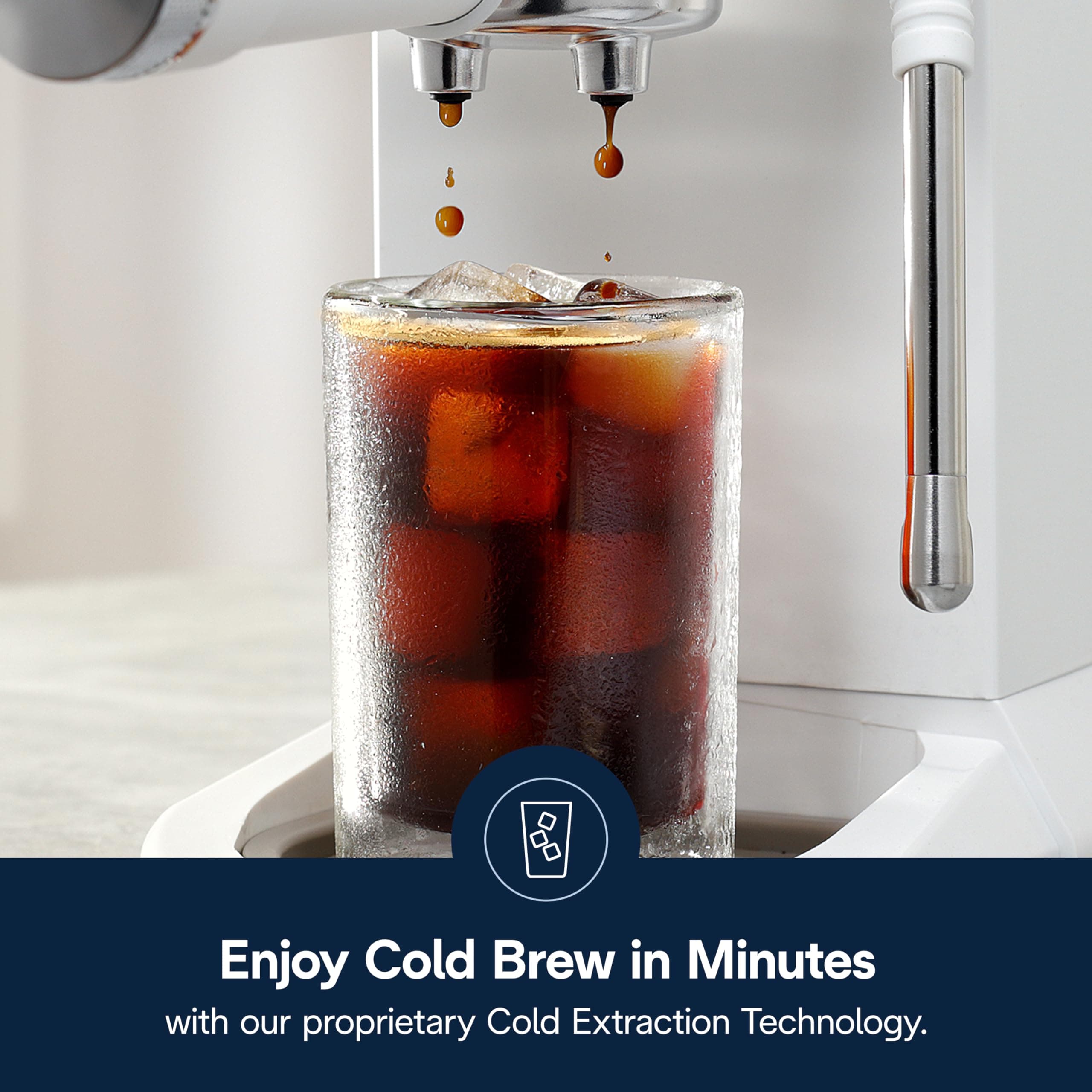 De'Longhi Dedica Duo Compact Espresso Machine - Cold Brew Coffee Maker with Milk Frother Wand- for Espresso, Hot & Iced Coffee, Cappuccinos, Lattes & Home Barista Brewing, Vanilla, view 9