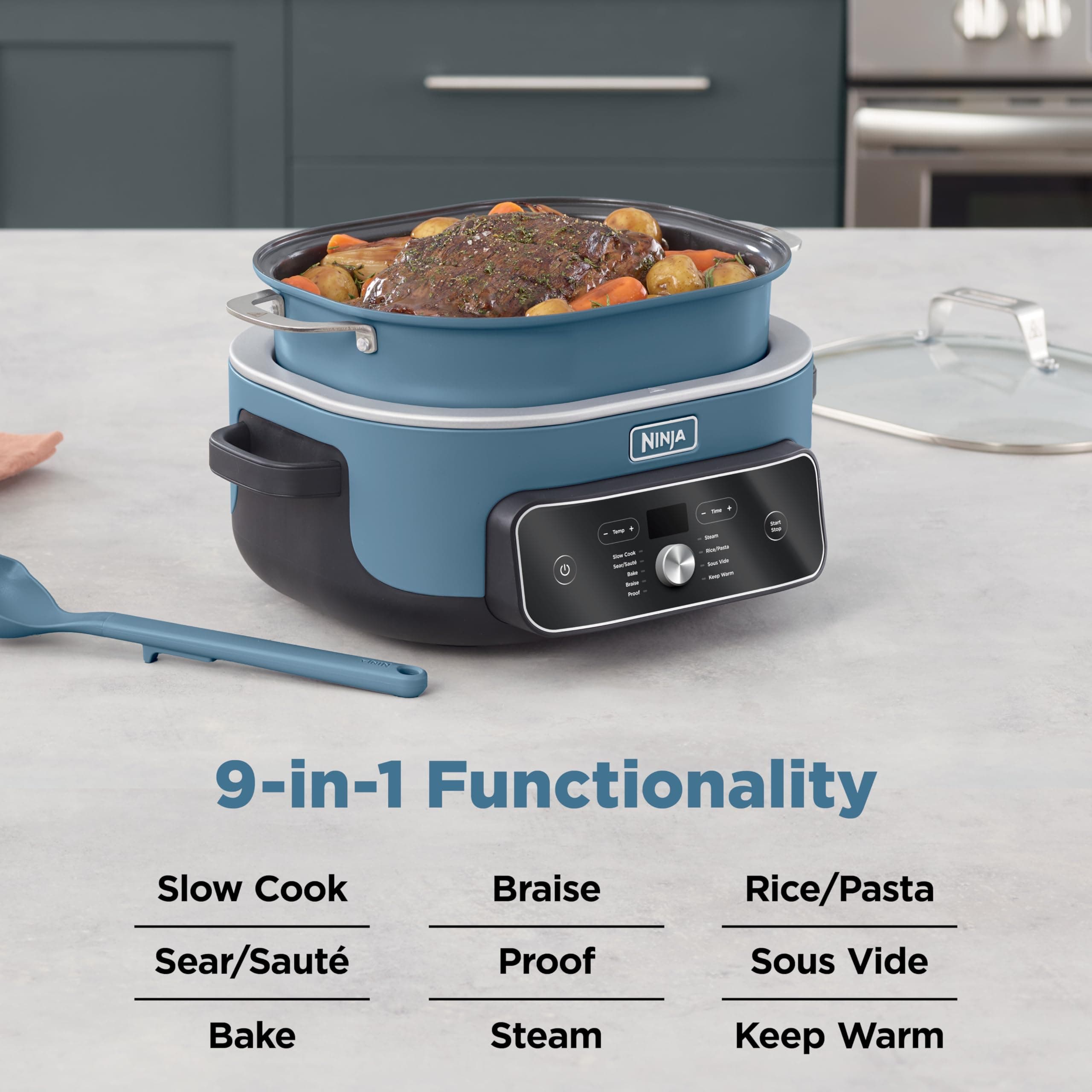 Ninja® PossibleCooker™ PRO Plus 9-in-1, 8.5-qt, Blue Macaron, MC2001, view 3