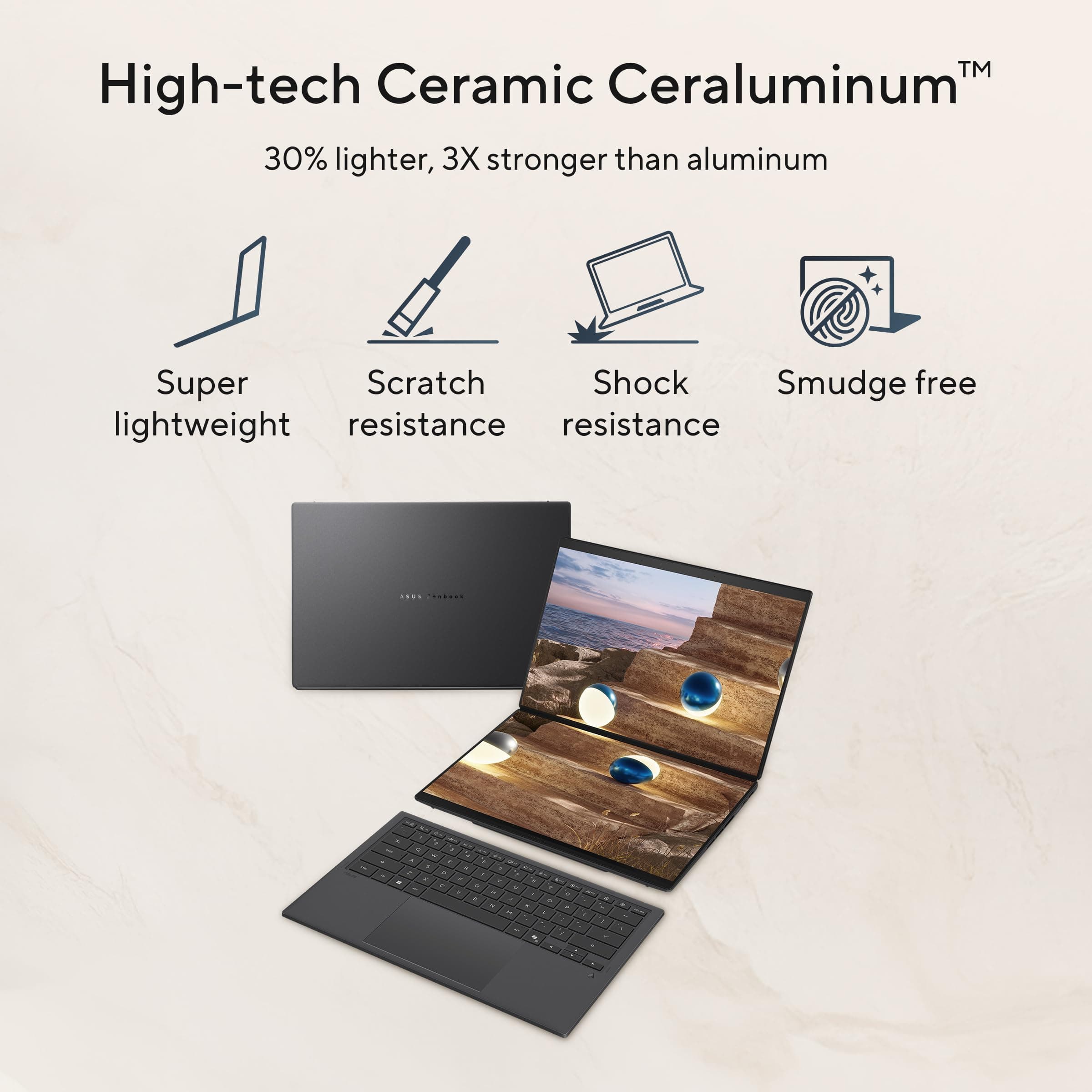 ASUS Zenbook Duo Laptop (2026), Dual 14” OLED 3K 144Hz Touch Display, Intel Core Ultra X9 388H, Intel Arc Graphics, 32GB RAM, 1TB SSD, Sleeve and Stylus Included, WiFi 7, Windows 11, Moher Gray, view 8