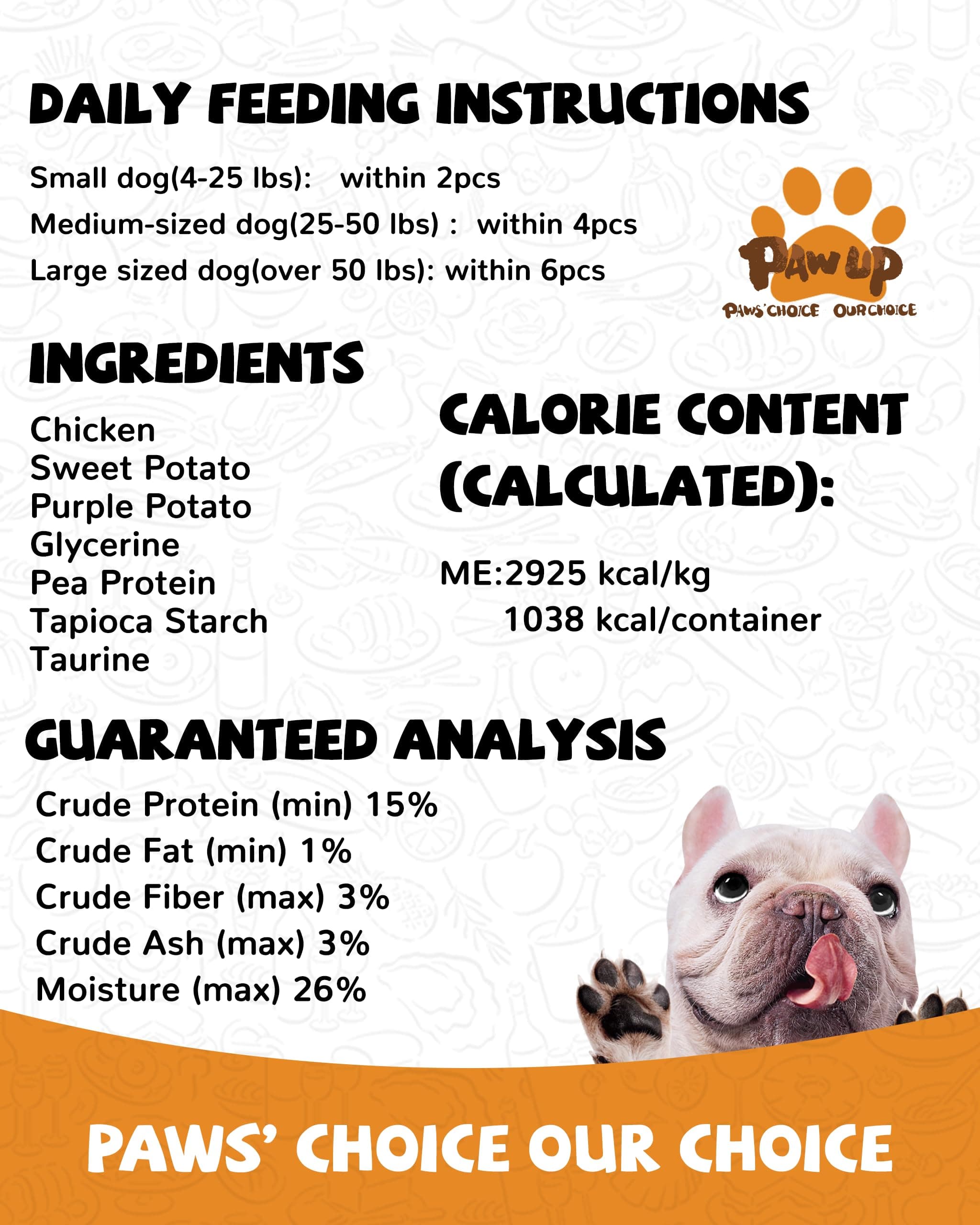 PAWUP Chicken Wrapped Sweet Potato Dog Treats, High Fiber, view 9