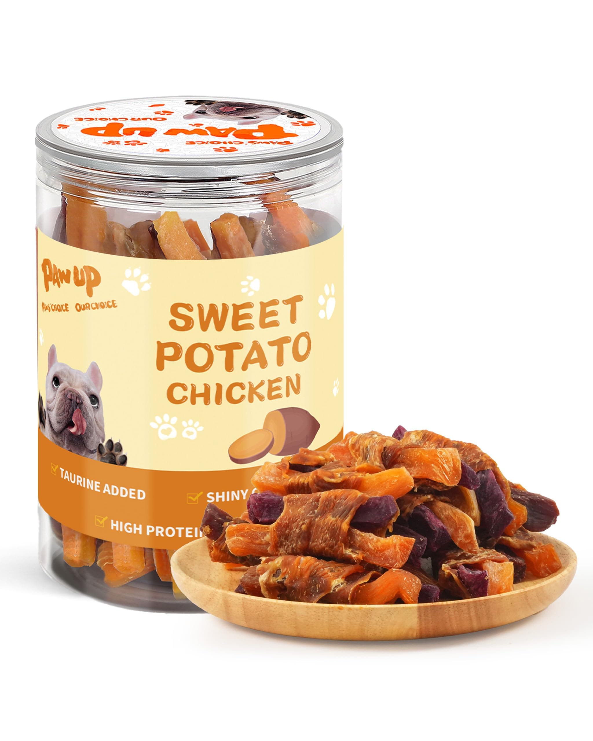 PAWUP Chicken Wrapped Sweet Potato Dog Treats, High Fiber