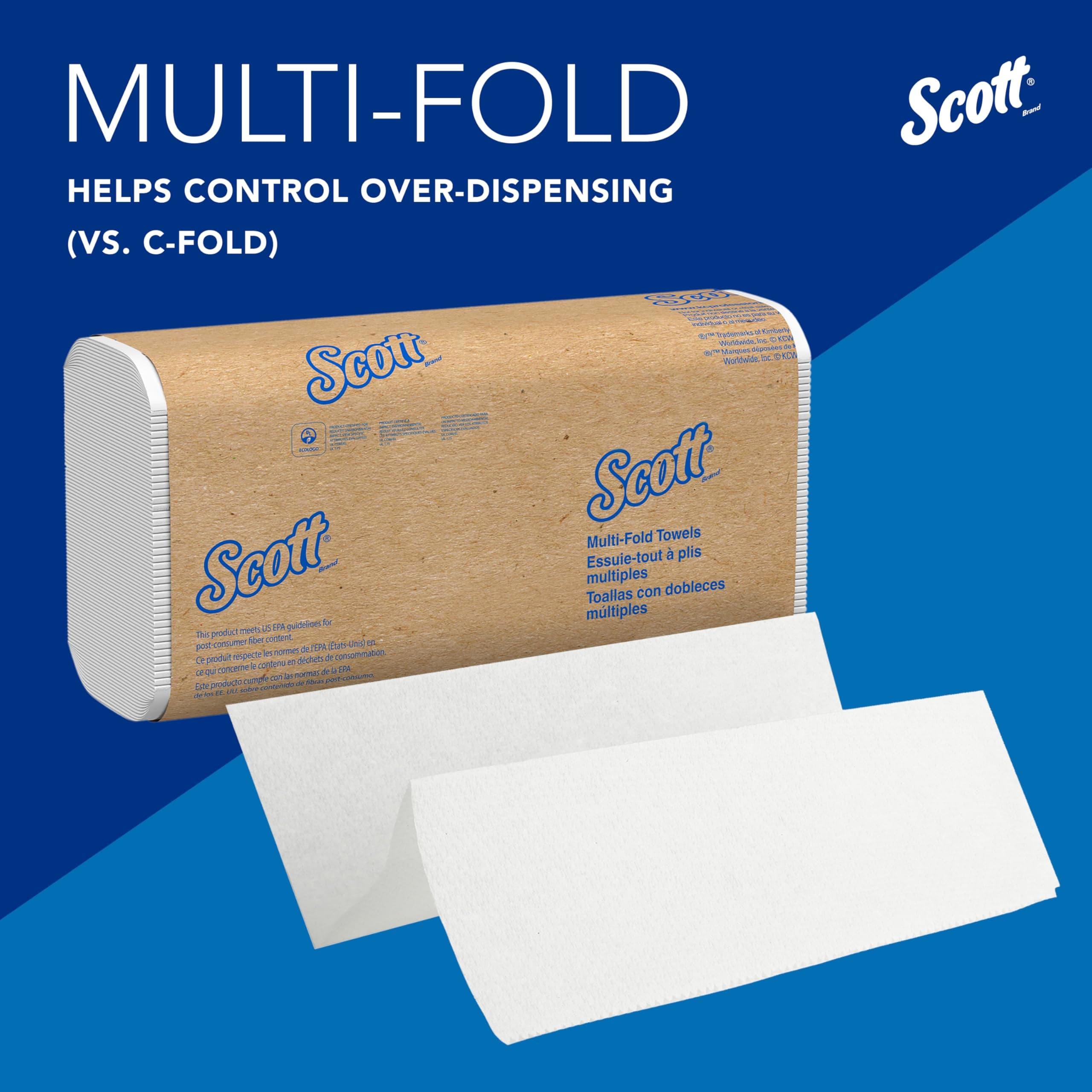 Scott Professional Multifold Paper Towels, Bulk, 16 x 250 Sheets (01840), view 7