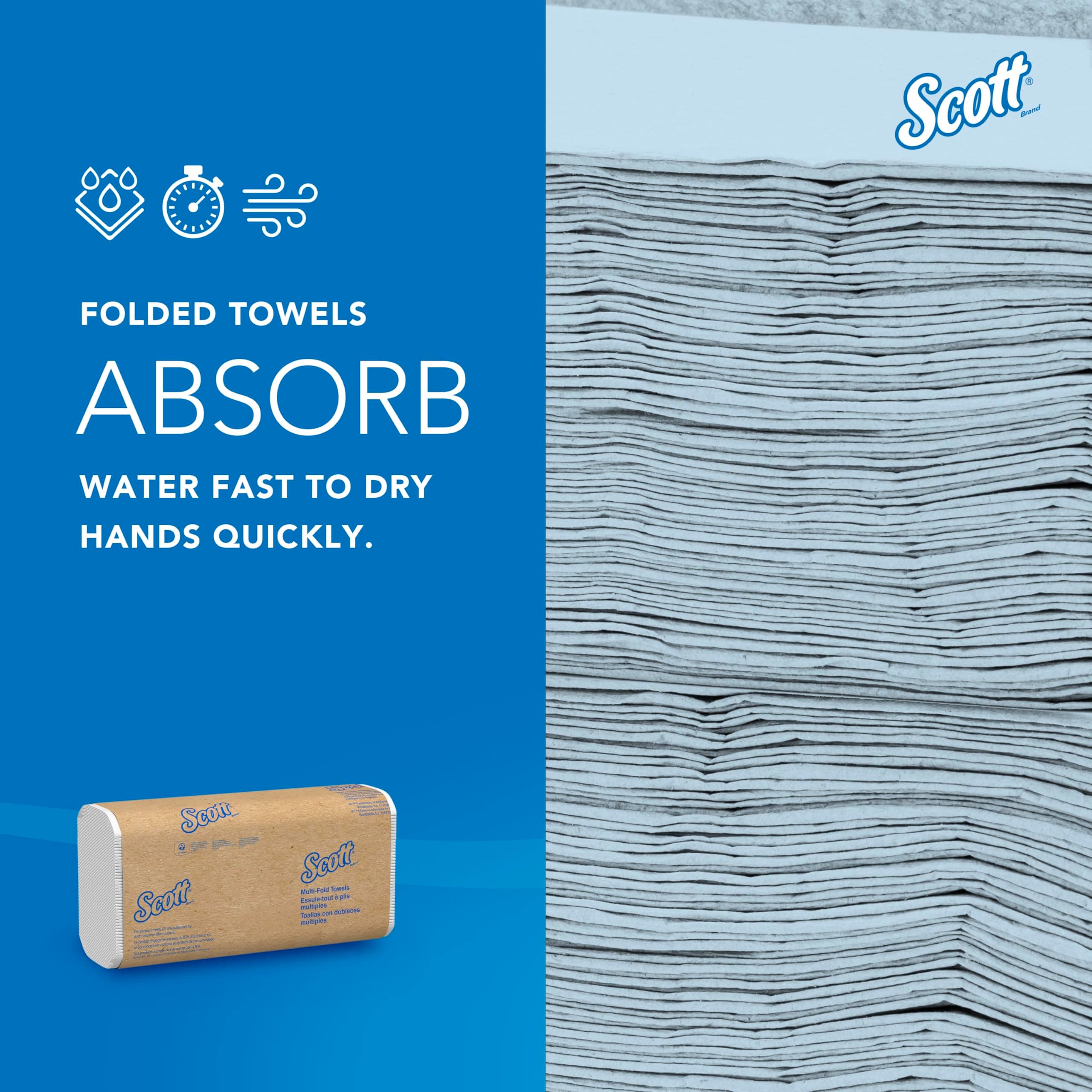Scott Professional Multifold Paper Towels, Bulk, 16 x 250 Sheets (01840), view 5