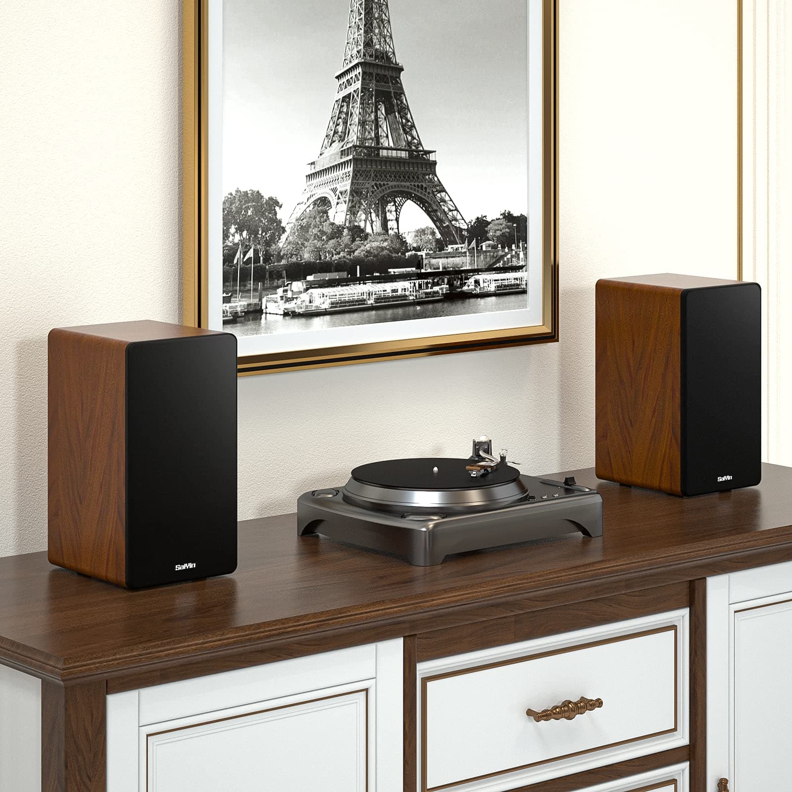 Saiyin Powered Bluetooth Bookshelf Speakers, view 5