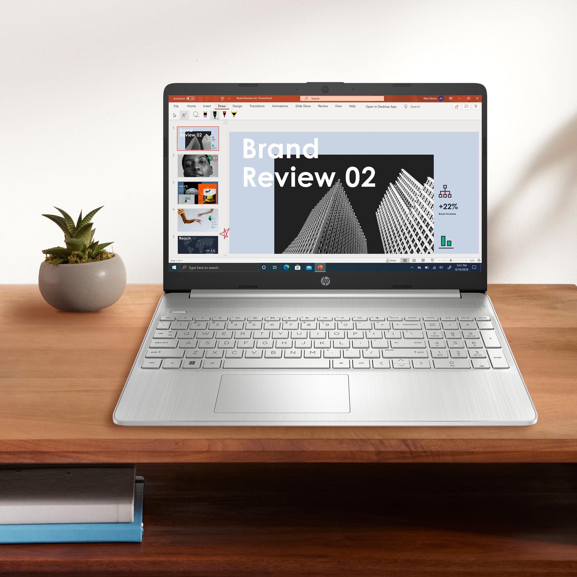 HP 15 inch Laptop, HD Display, AMD Ryzen 5 5500U, 8 GB RAM, 256 GB SSD, AMD Radeon Graphics, Windows 11 Home, 15-ef2099nr (2023), view 10