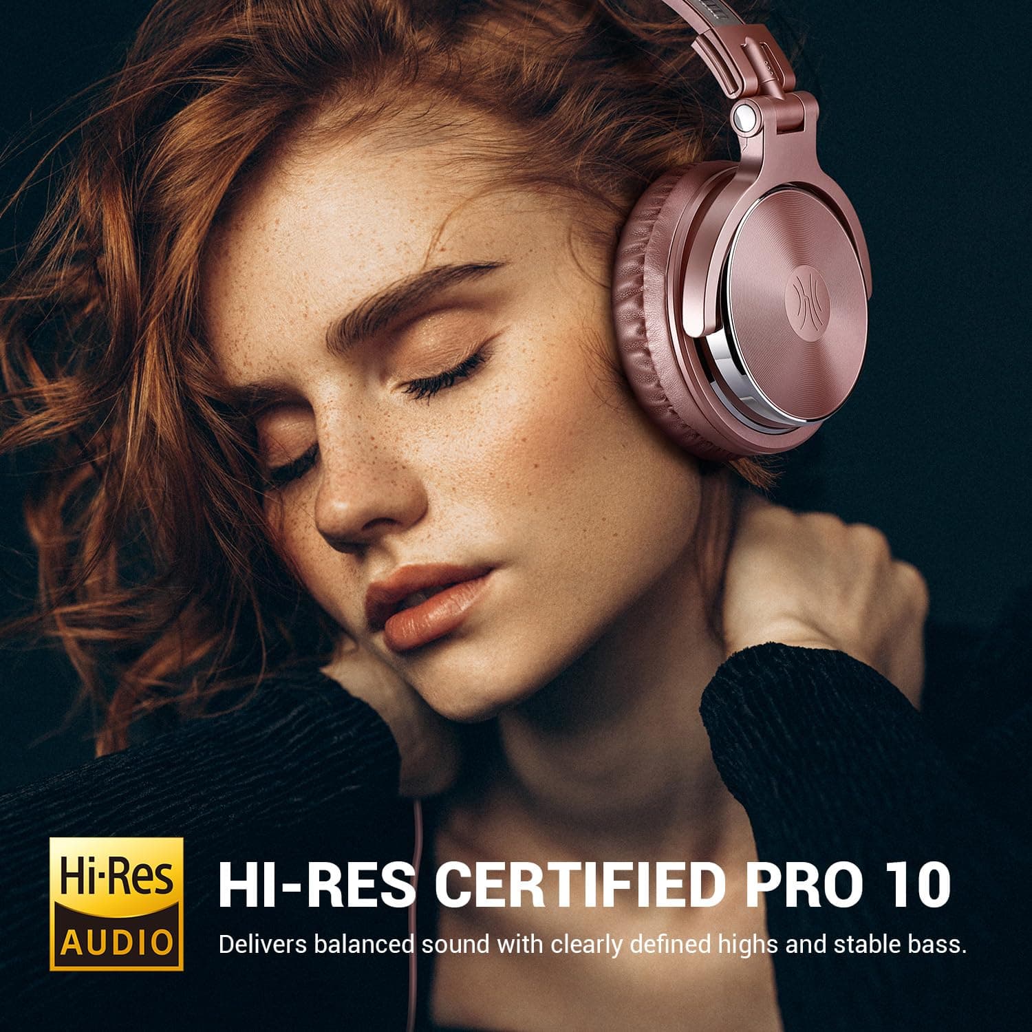 OneOdio Wired DJ Hi-Res Over-Ear Headphones for PC, Keyboard Guitar - Pink, view 2