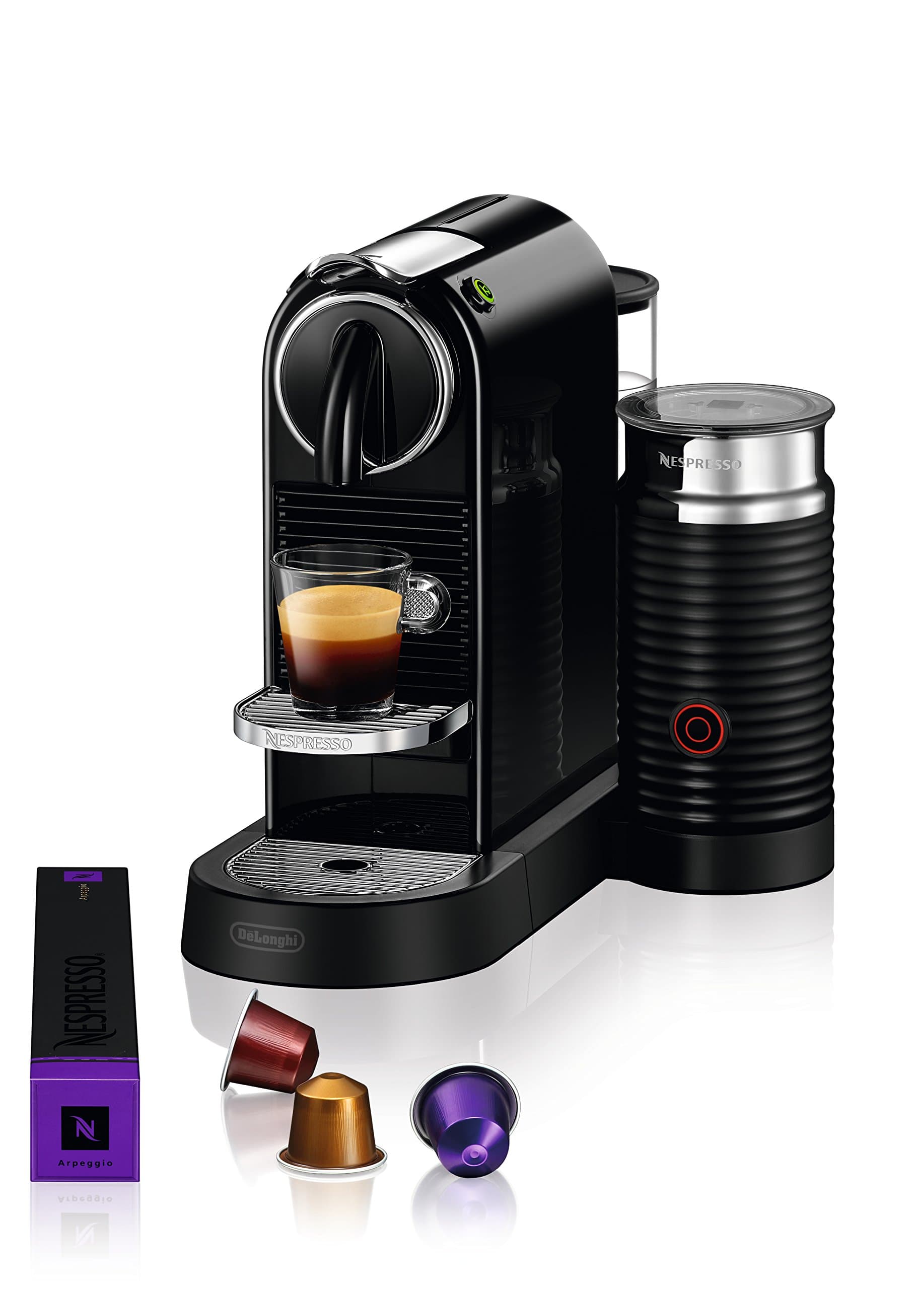 Nespresso CitiZ Coffee and Espresso Machine by De'Longhi with Milk Frother, Black, 9.3 x 14.6 x 10.9 inches, view 3