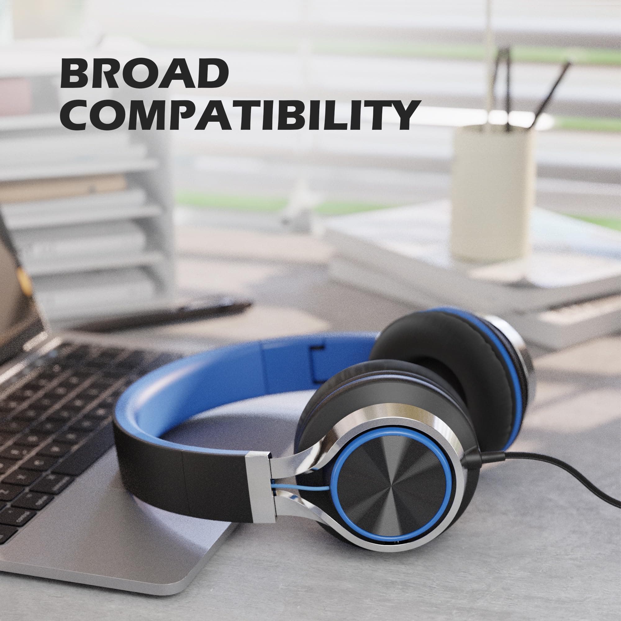 AILIHEN C8 Kids Wired Headphones with Mic for School, 3.5mm Jack, BlackBlue, view 9
