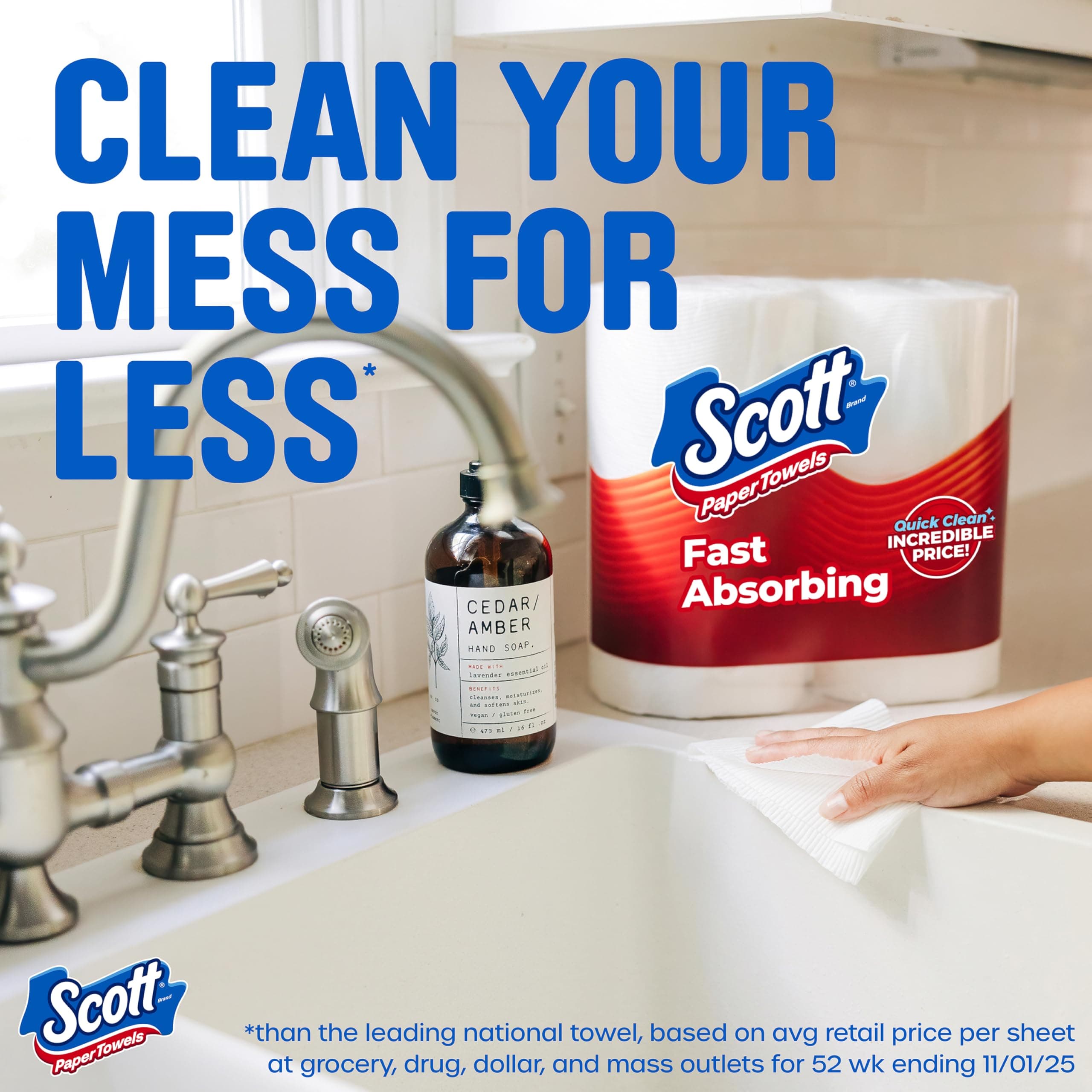 Scott Paper Towels, Task Size, 24 Family Double Rolls, 119 Sheets Per Roll, view 5
