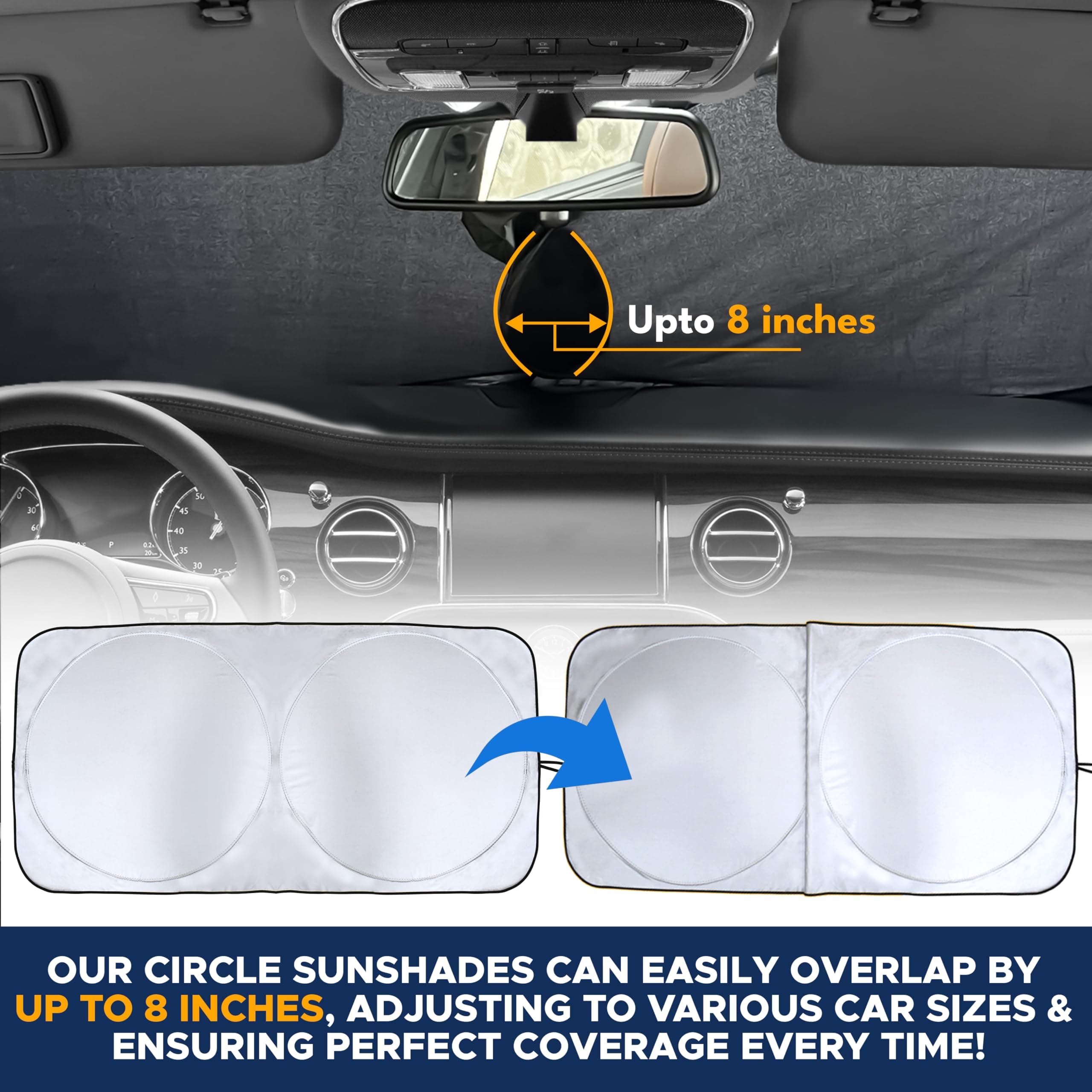 EcoNour Car Windshield Sun Shade, Front Window Sun Blocker for SUVs,Sedan, view 4