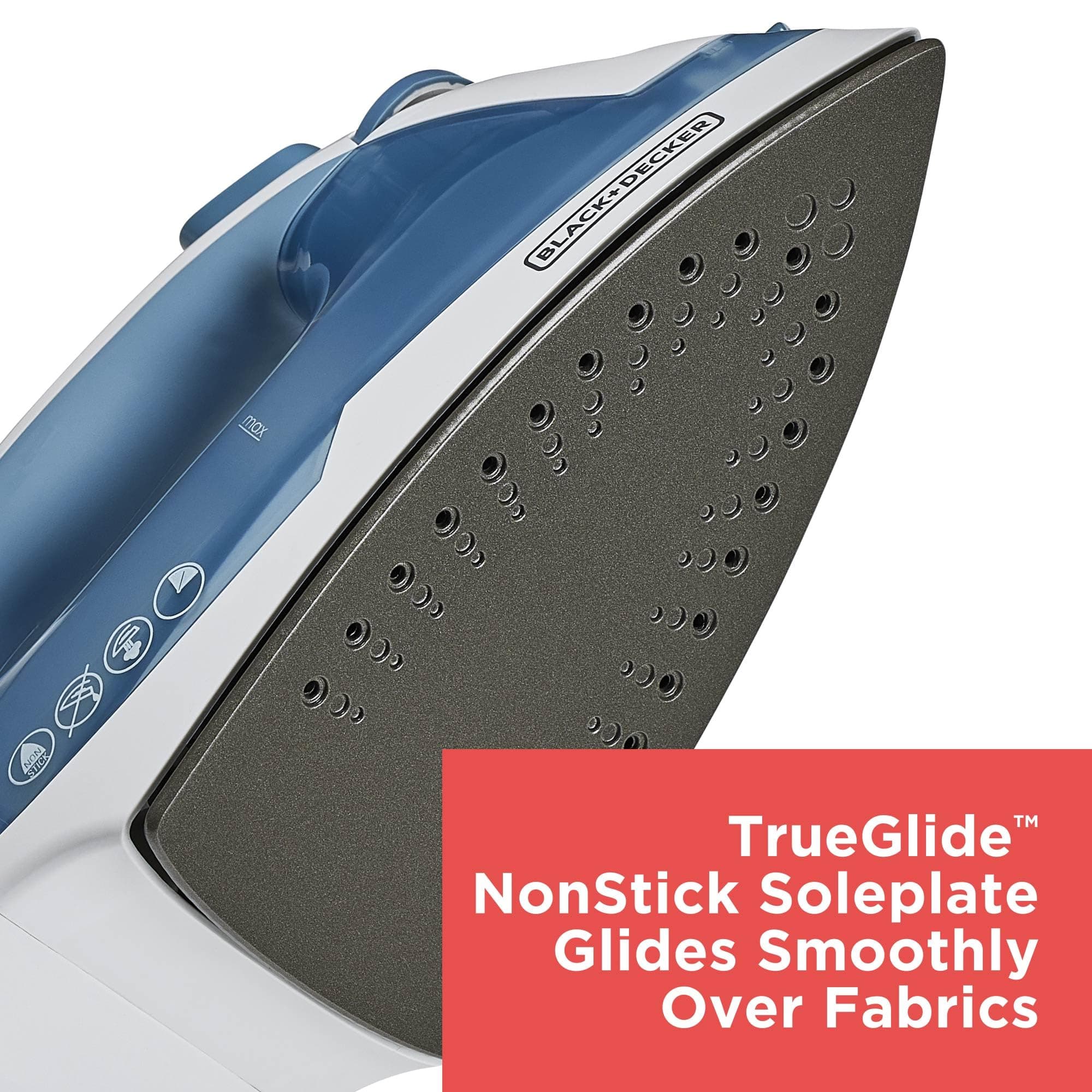 BLACK+DECKER Steam Iron for Clothes with Auto Shutoff & TrueGlide Soleplate, view 4