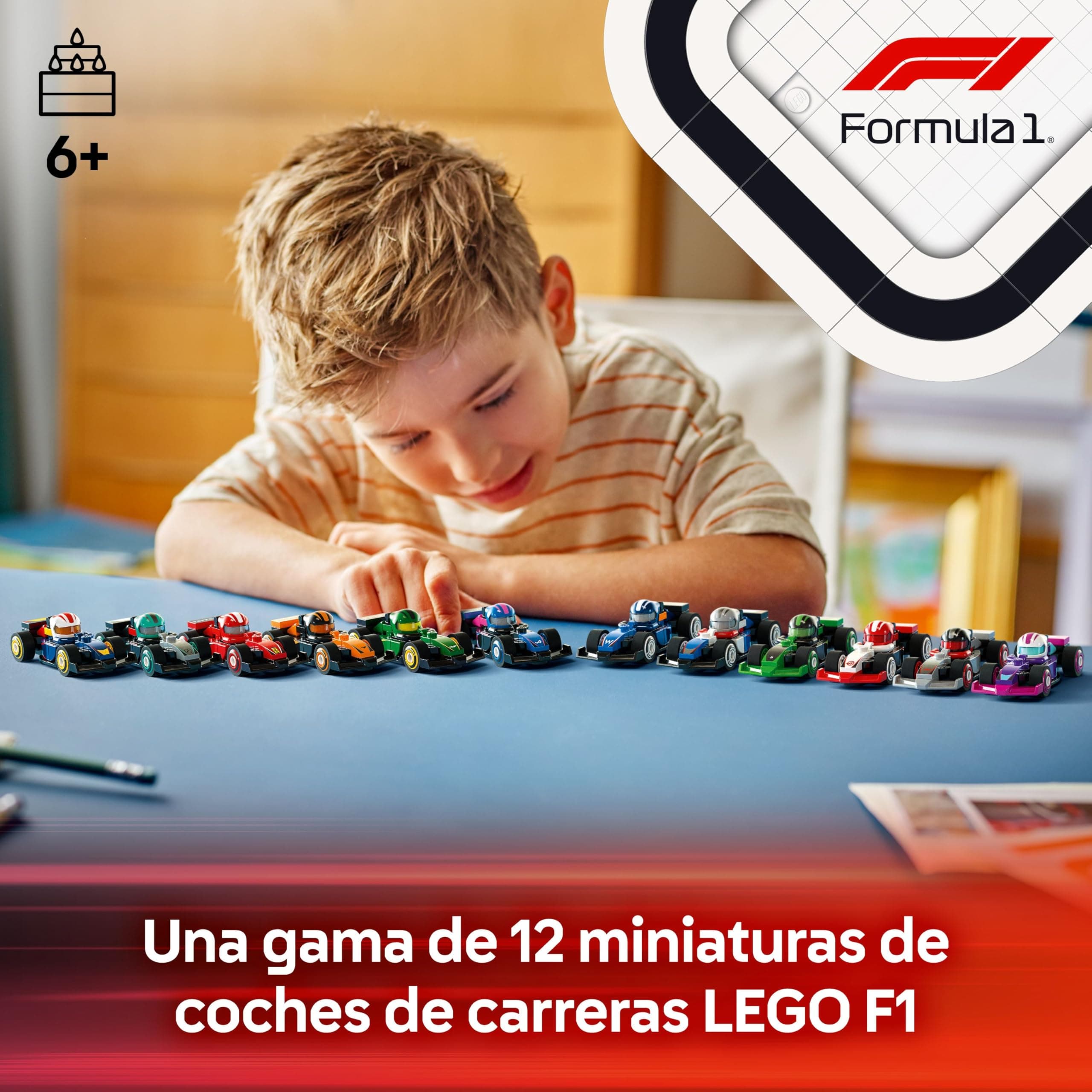 LEGO Coches de F1 Coleccionables de Juguete, 1 de 12 Miniaturas de Maqueta de Coche, Escuderías de Fórmula 1: Ferrari, Mercedes, McLaren, Red Bull, Caja Sorpresa para Niños y Niñas de 6+ Años 71049, view 3