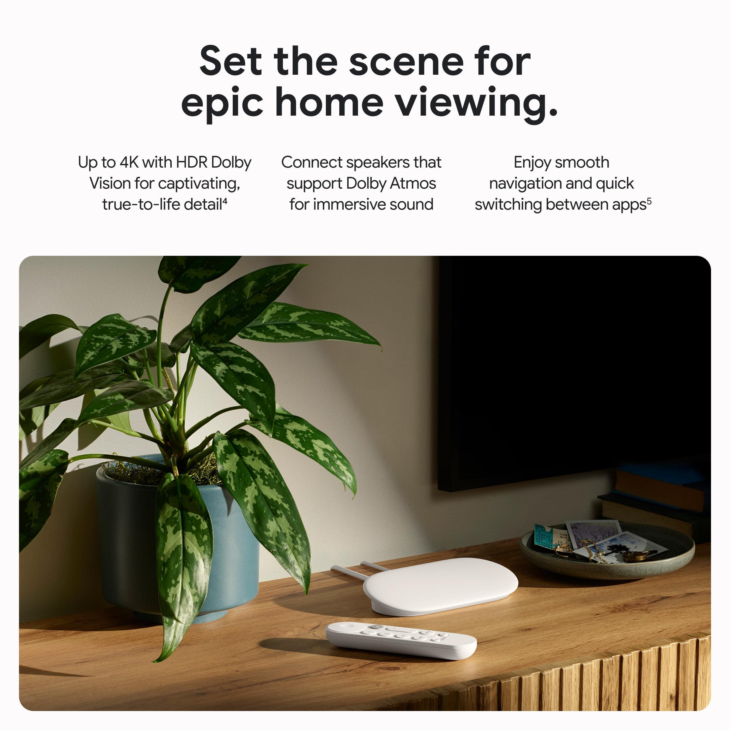 Google TV Streamer 4K - Fast Streaming Entertainment on Your Device with Voice Search Remote - Watch Movies, Shows, Live, and Netflix in HDR - Smart Home Control - 32 GB of Storage - Hazel, view 2