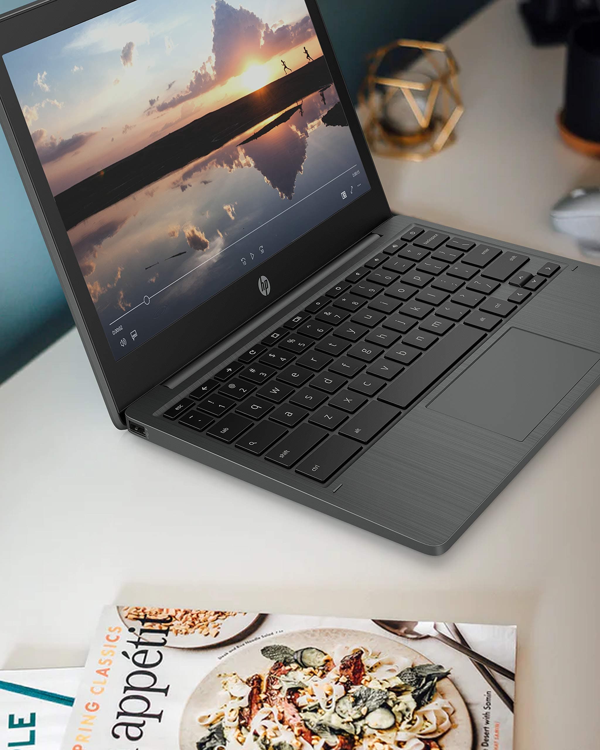 HP Chromebook 11-inch Laptop - MediaTek - MT8183 - 4 GB RAM - 32 GB eMMC Storage - 11.6-inch HD Display - with Chrome OS™ - (11a-na0010nr, 2020 model), view 2