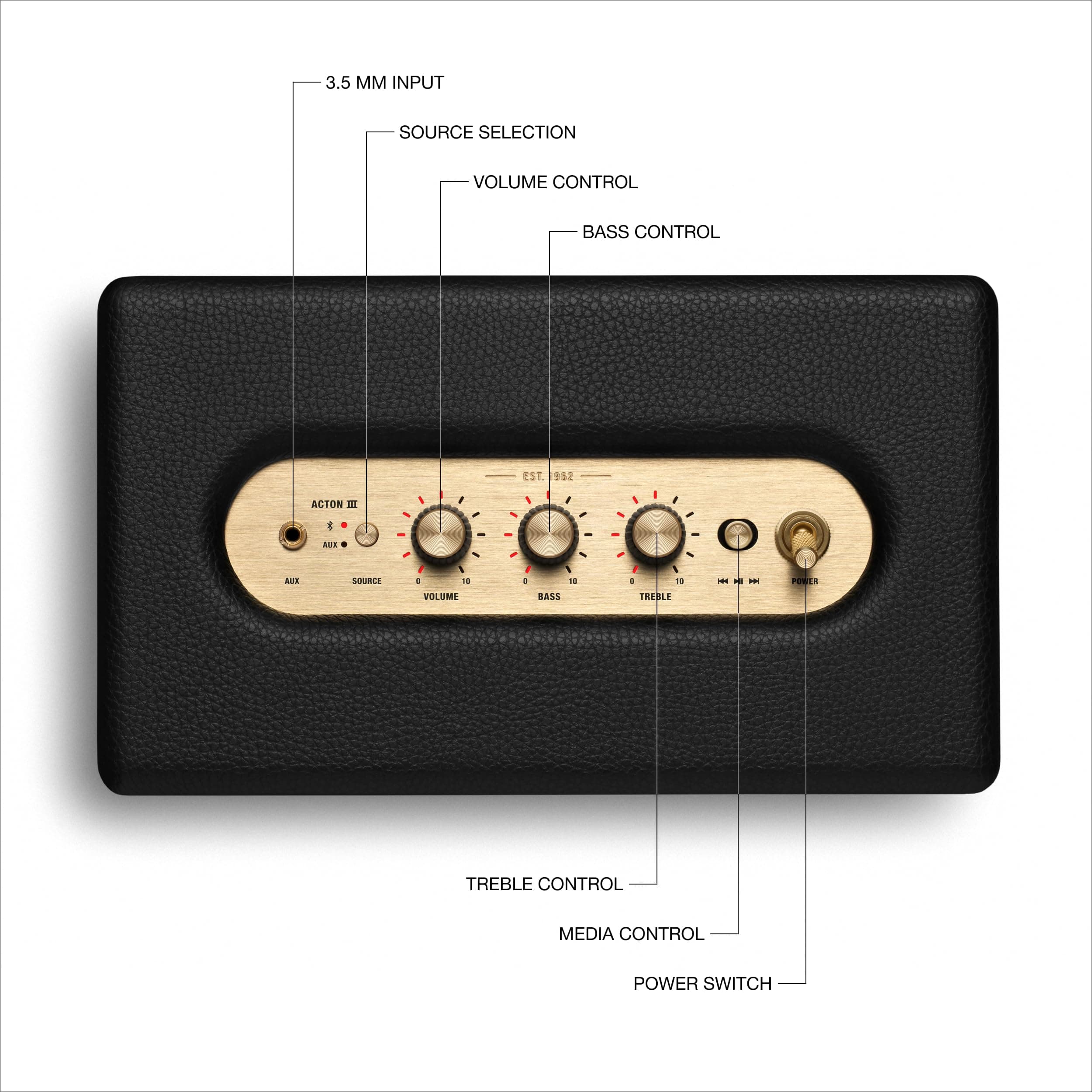 Marshall Acton III Bluetooth Home Speaker - Black, view 6