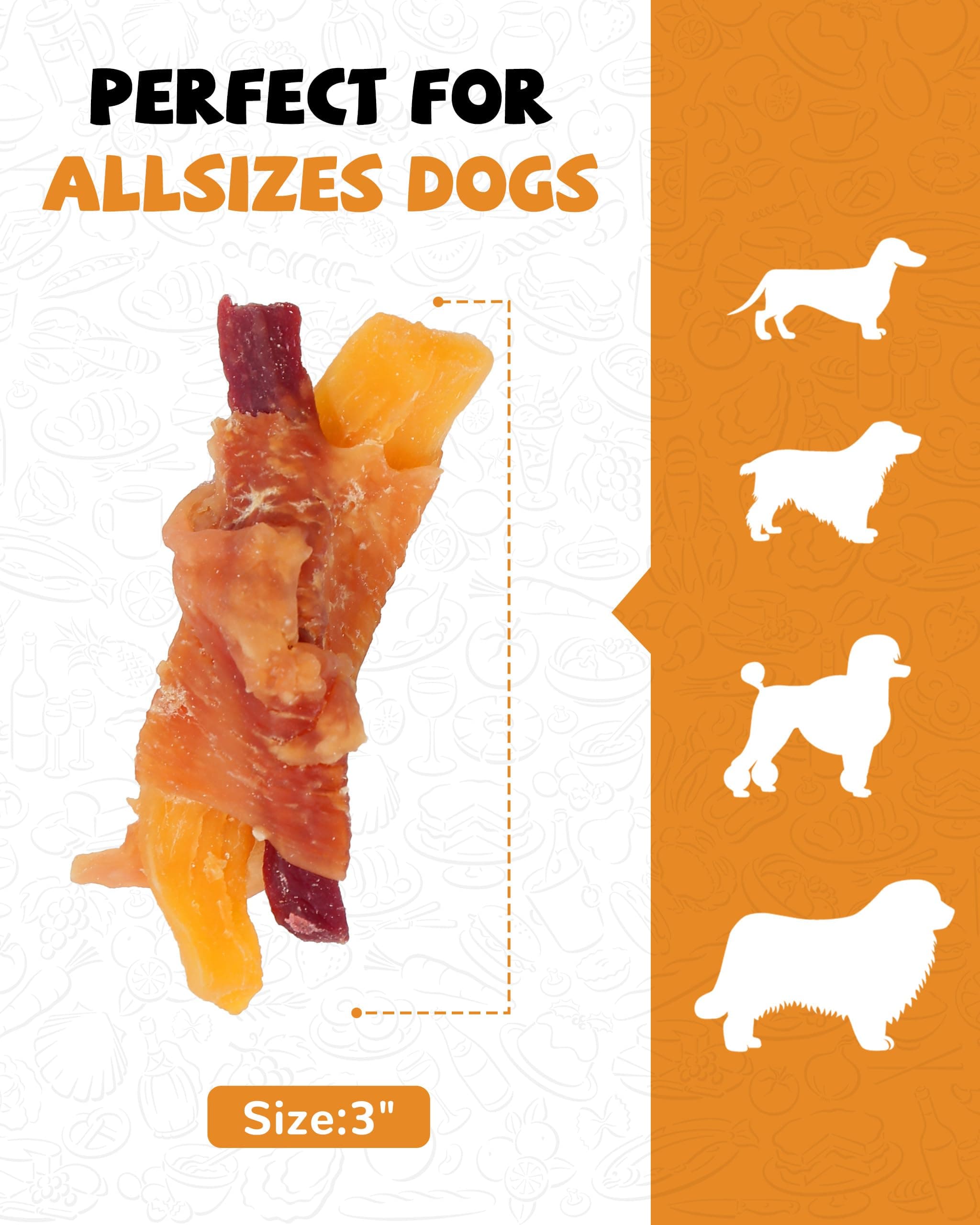 PAWUP Chicken Wrapped Sweet Potato Dog Treats, High Fiber, view 6