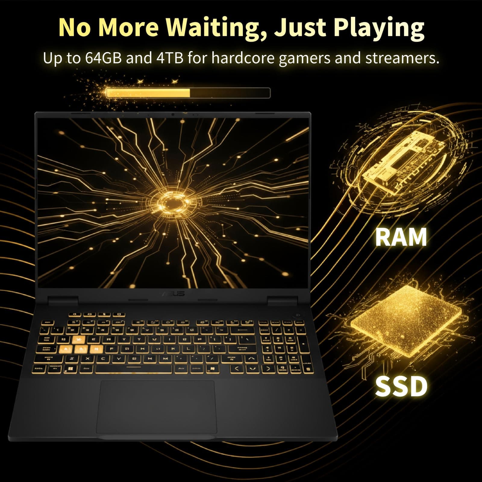 ASUS TUF F16 Gaming Laptop • Dedicated GeForce RTX 5060 • 16’’ FHD+ IPS Anti-Glare Display • Intel i7 14650HX(16-Core) • Backlit KB • Facial Recognition • Win 11 Pro • Accessories • 32GB DDR5+1TB SSD, view 3