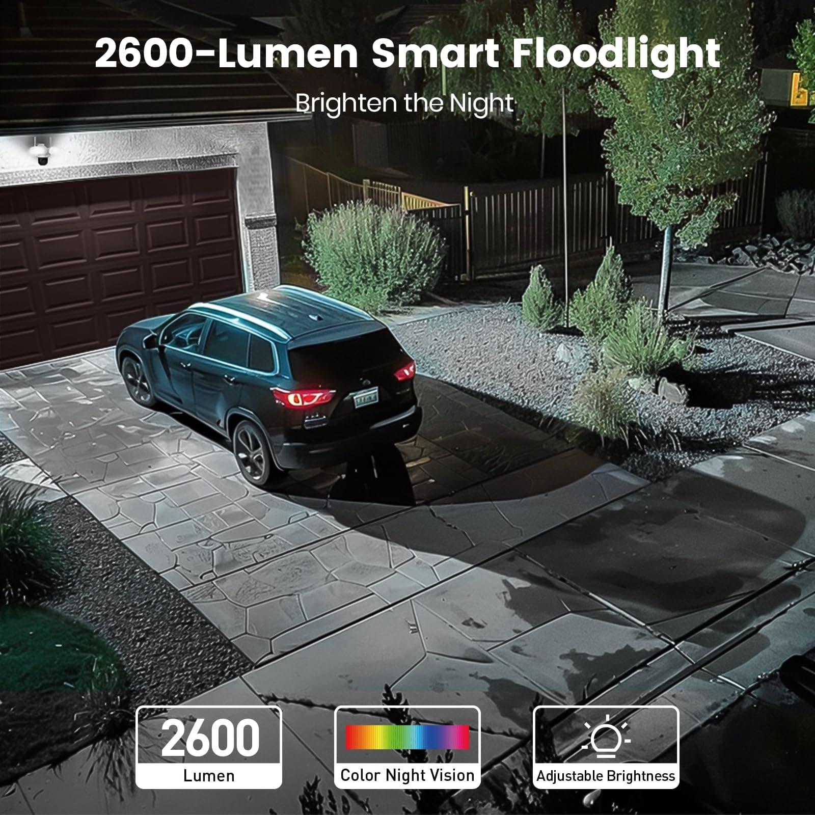 aosu Wired Floodlight Camera 3K 2600-Lumen 24/7 Recording, view 7