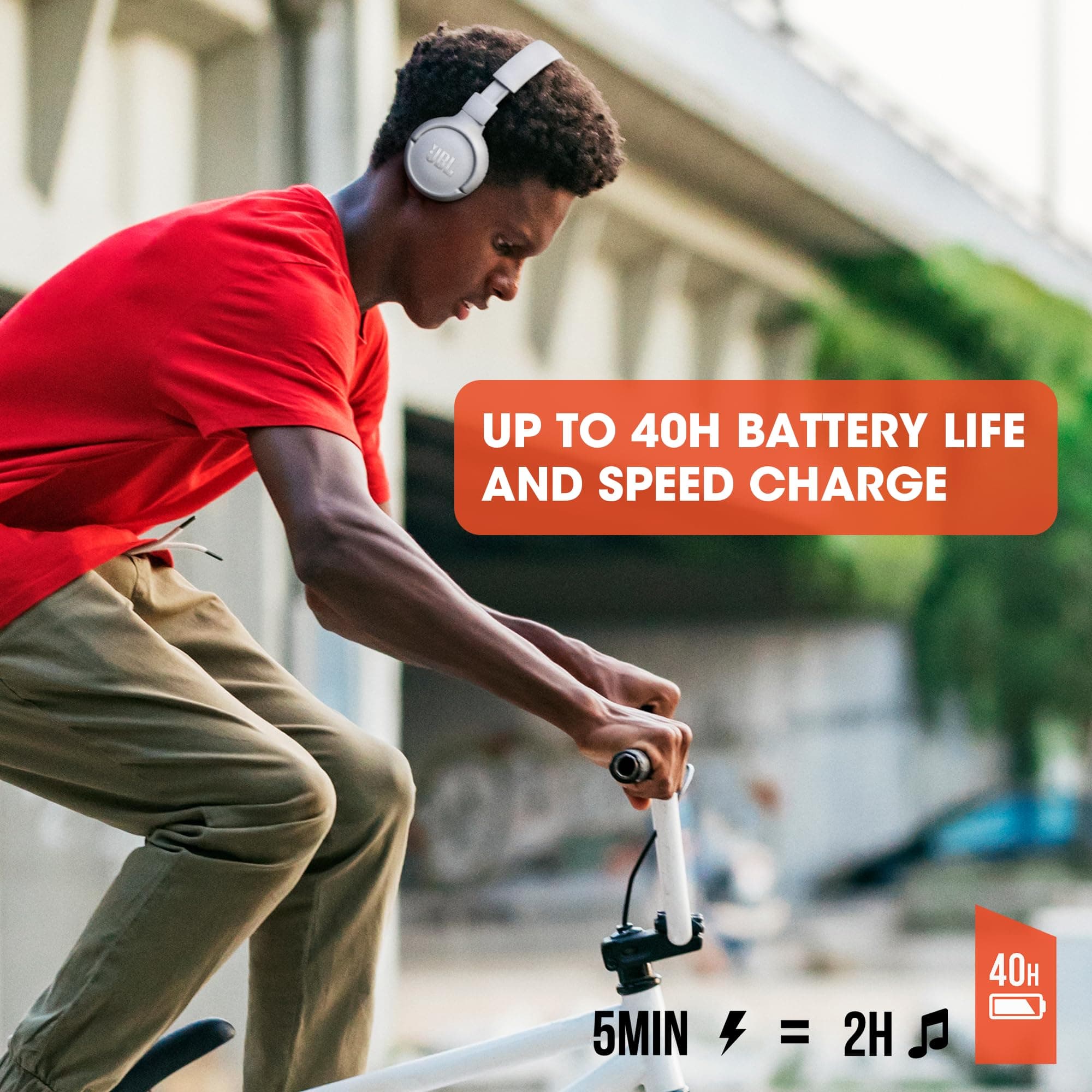 JBL Tune 510BT - Bluetooth headphones with up to 40 hours battery, microphone for call, foldable and comfortable, Android and iOs compatible (Black), view 5