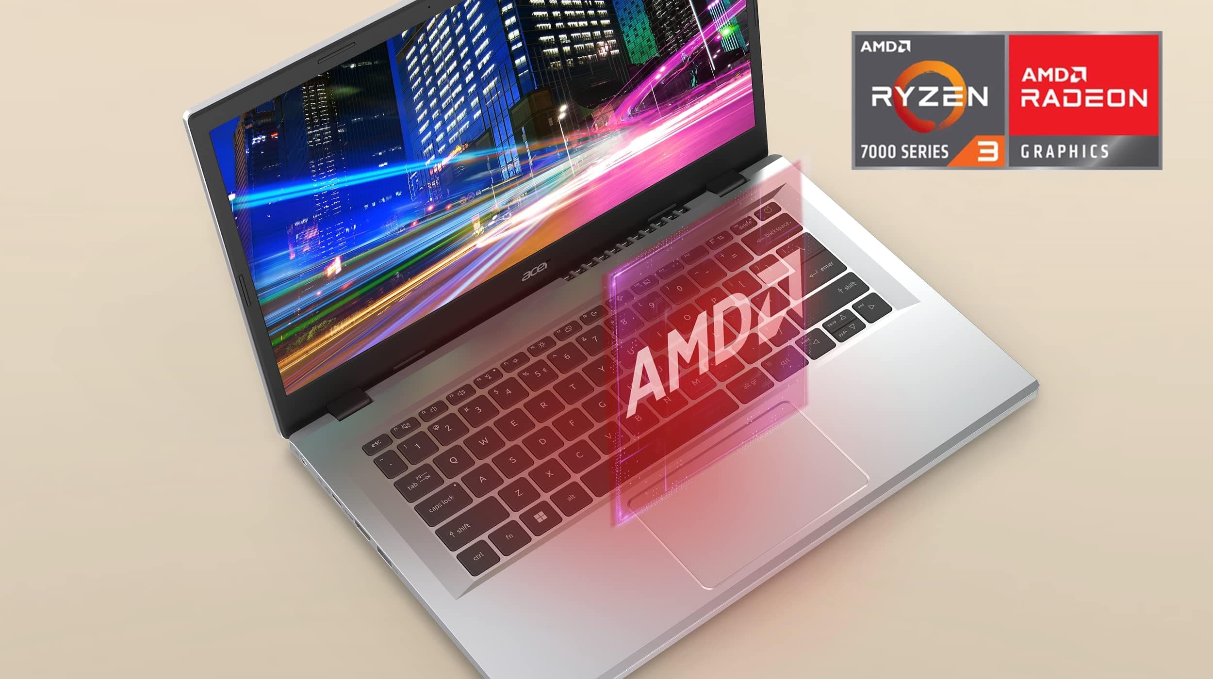 acer Aspire 3 A315-24P-R7VH Slim Laptop | 15.6" Full HD | AMD Ryzen 3 7320U Quad-Core | AMD Radeon Graphics | 8GB LPDDR5 | 128GB NVMe SSD | Wi-Fi 6 | Windows 11 Home, view 2