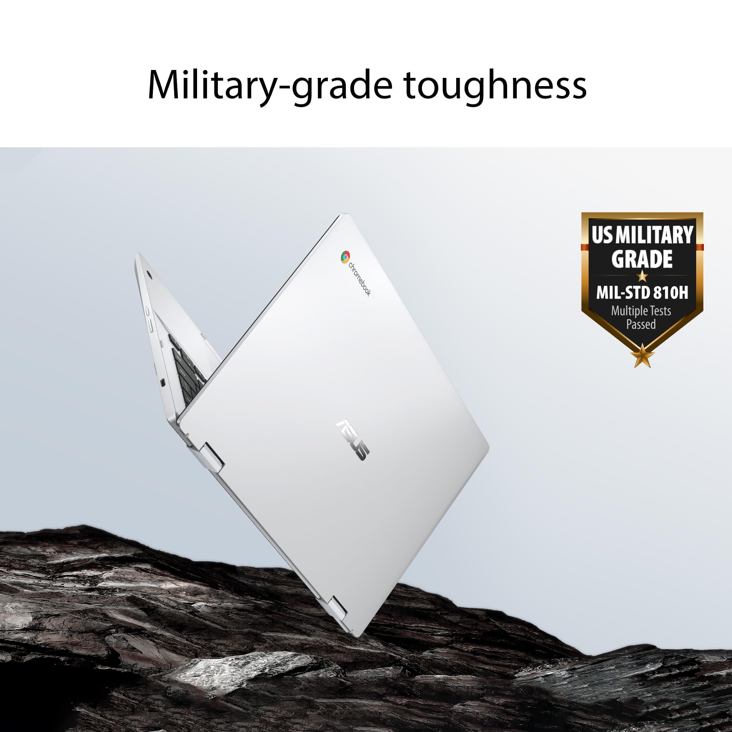 ASUS Chromebook Flip CX1 Convertible Laptop, 14" FHD NanoEdge 360-degree Touchscreen, Intel Celeron N4500 Processor, 128GB eMMC Storage, 8GB RAM, ChromeOS, Transparent Silver, CX1400FKA-AS88FT, view 3