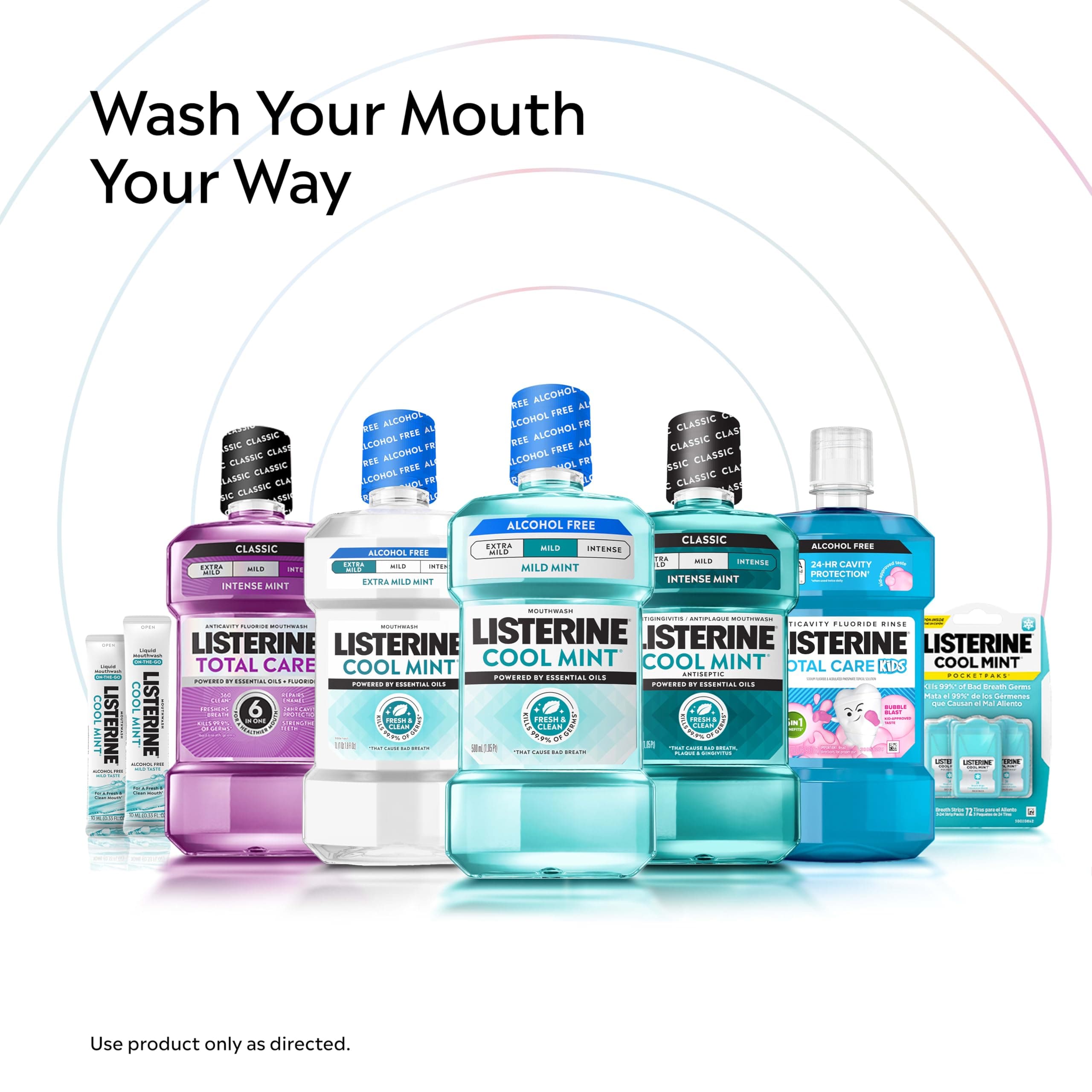 Listerine Cool Mint Antiseptic Mouthwash, Intense Mint, 33.8 fl. oz/1L x 2, view 8