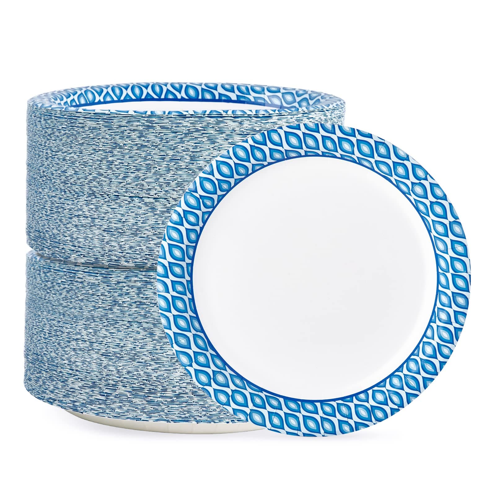 MUCHII 8.375 Inch Paper Plates, 300 Count Disposable Plates Bulk Pack