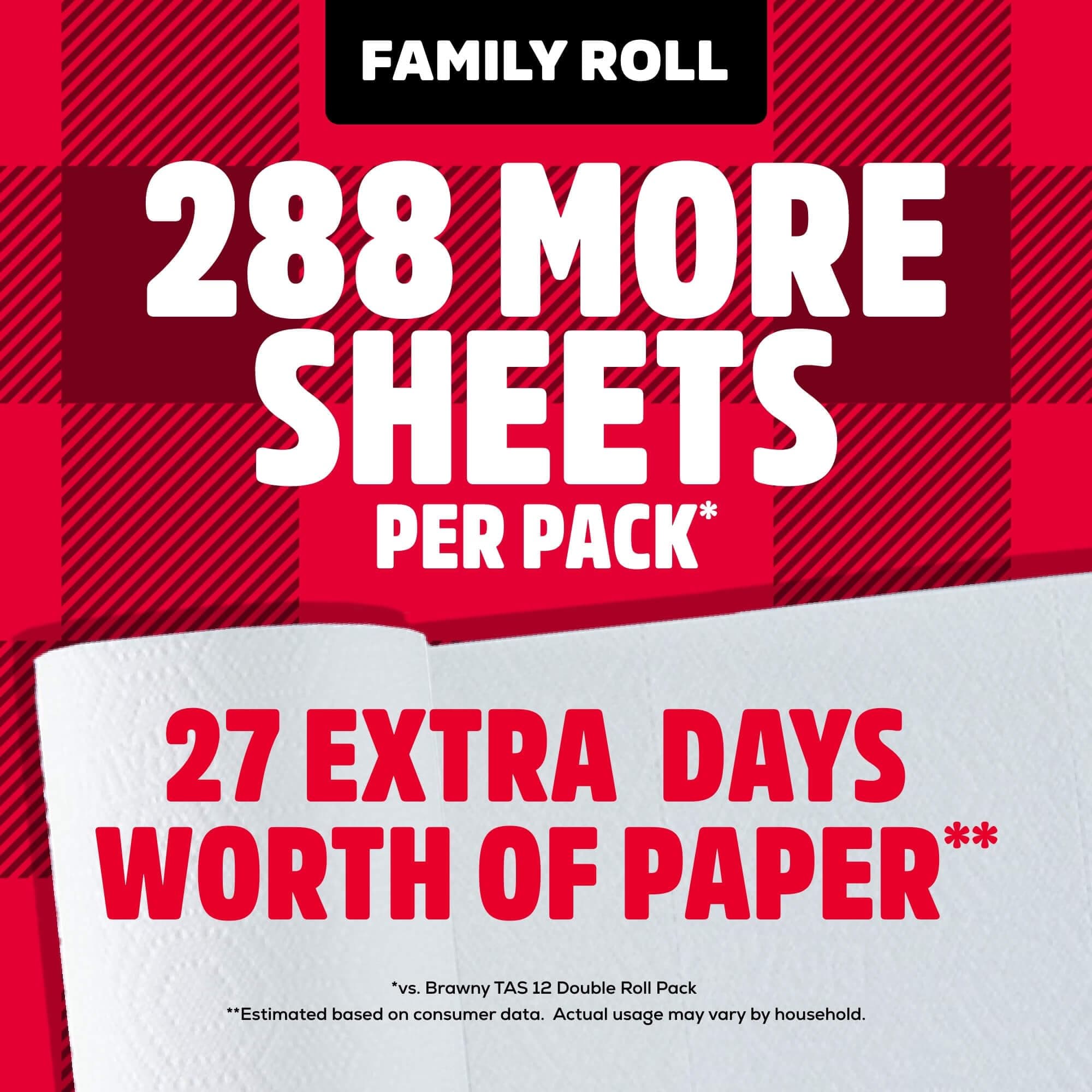 Brawny Tear-A-Square 3-Ply Paper Towels, 12 XL Family Rolls = 30 Regular, view 5