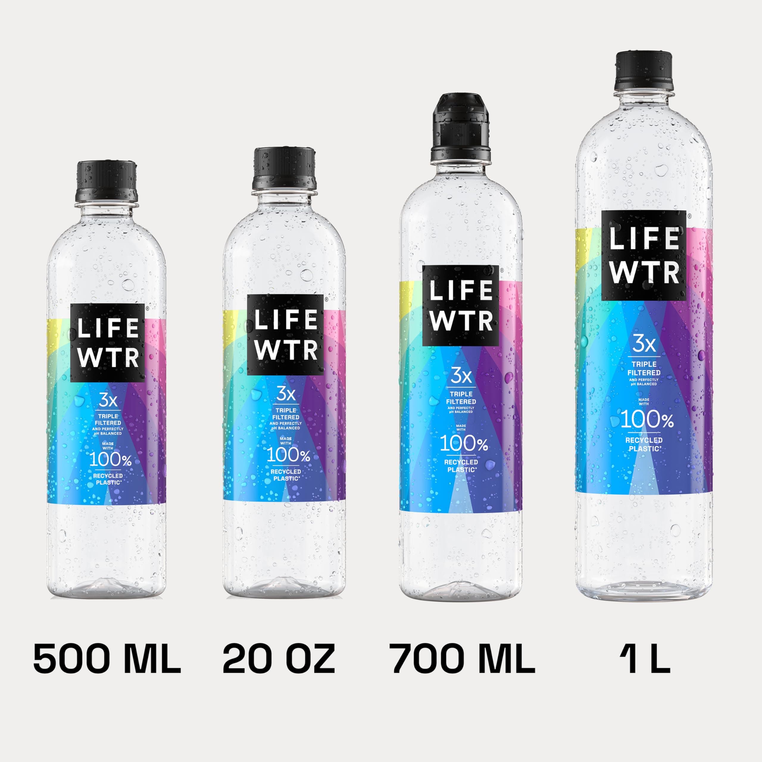 LIFEWTR Premium Purified Water, pH Balanced with Electrolytes, 100% recycled plastic bottles, 23.7 Fl Oz Flip Cap Bottles, 700 mL (Pack of 12), view 6