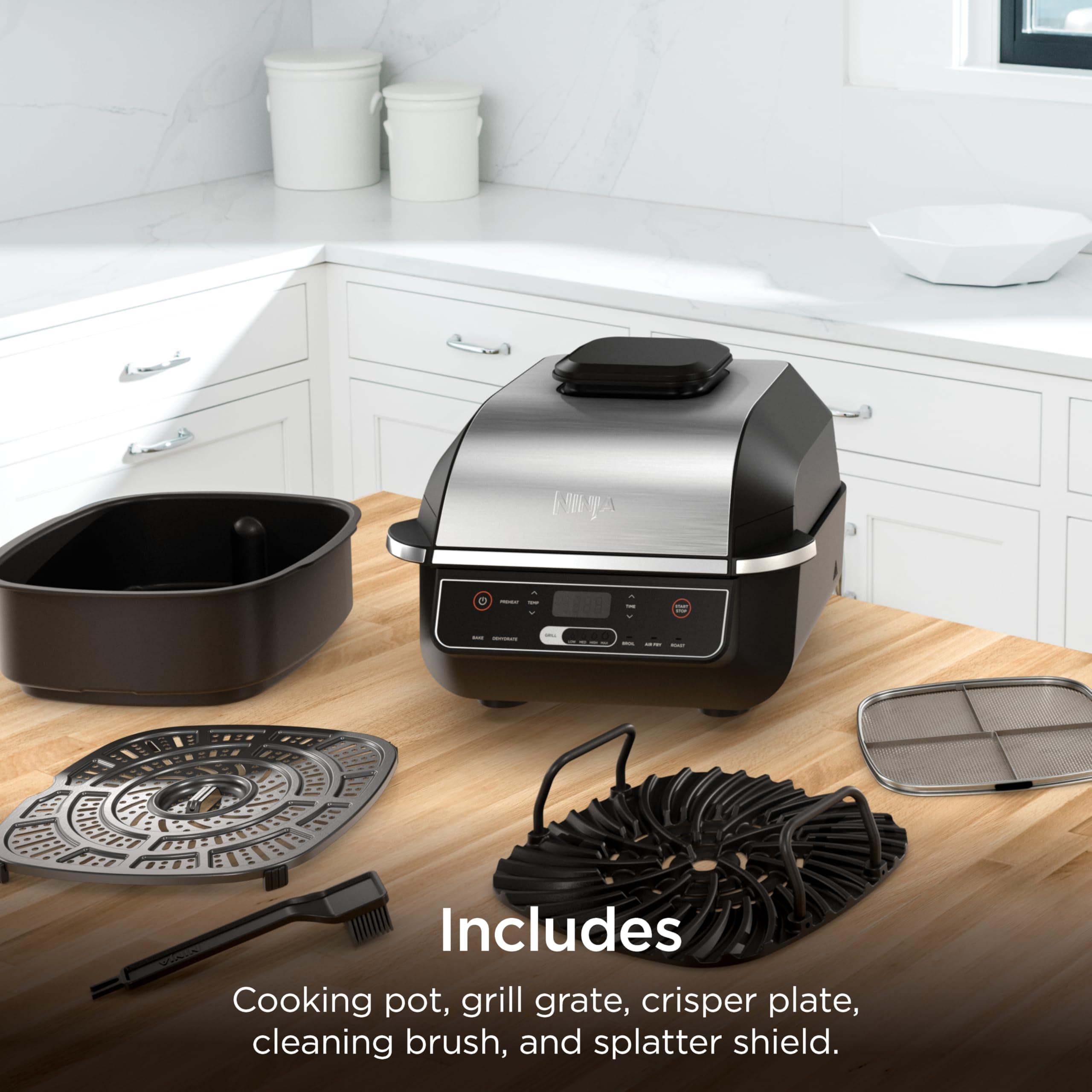 Ninja® Foodi® 6-in-1 Indoor Grill & Air Fryer, 500°F, Black/Silver, EG201, view 8