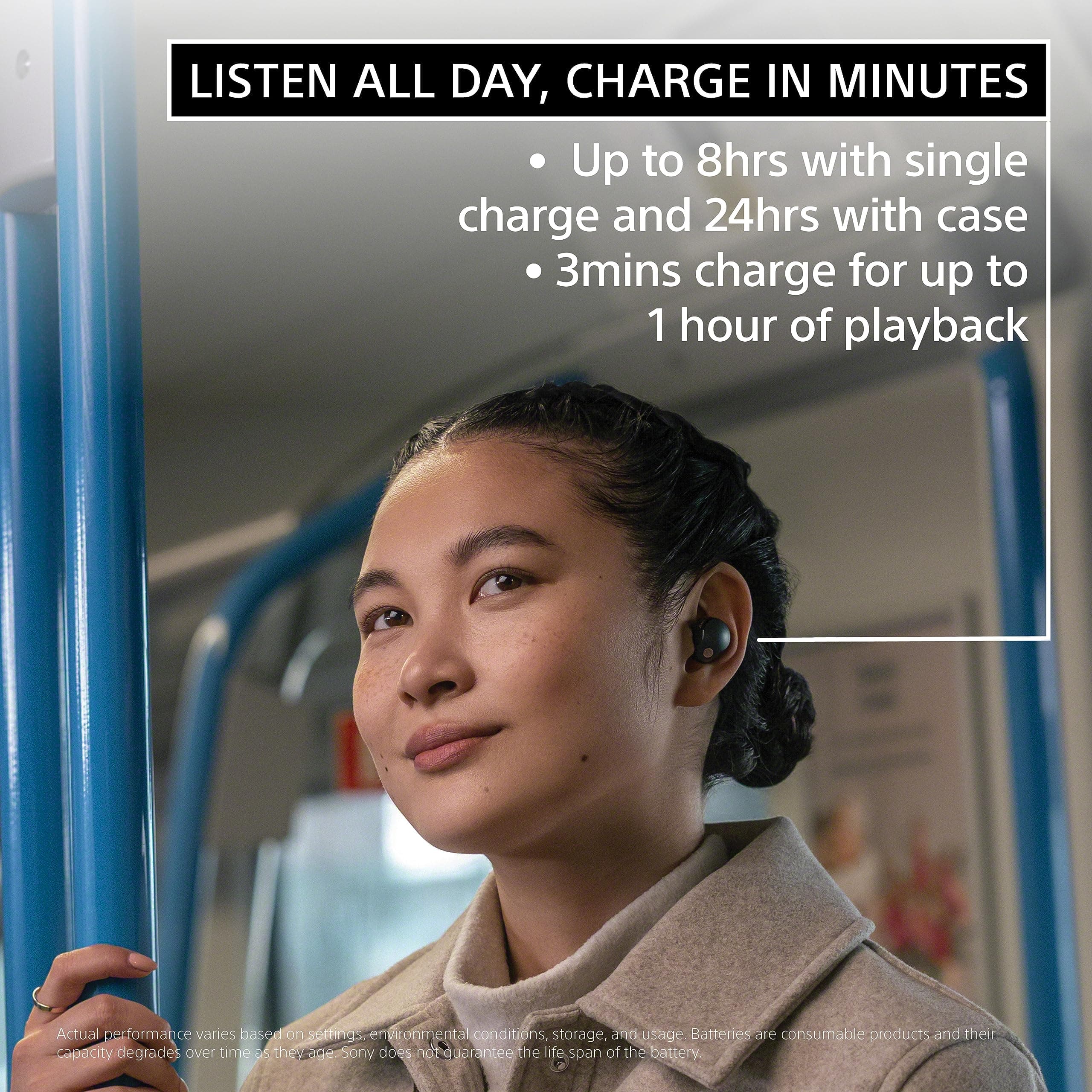 Sony WF-1000XM5 Premium Noise Cancelling Truly Wireless Earbuds, Black, view 7