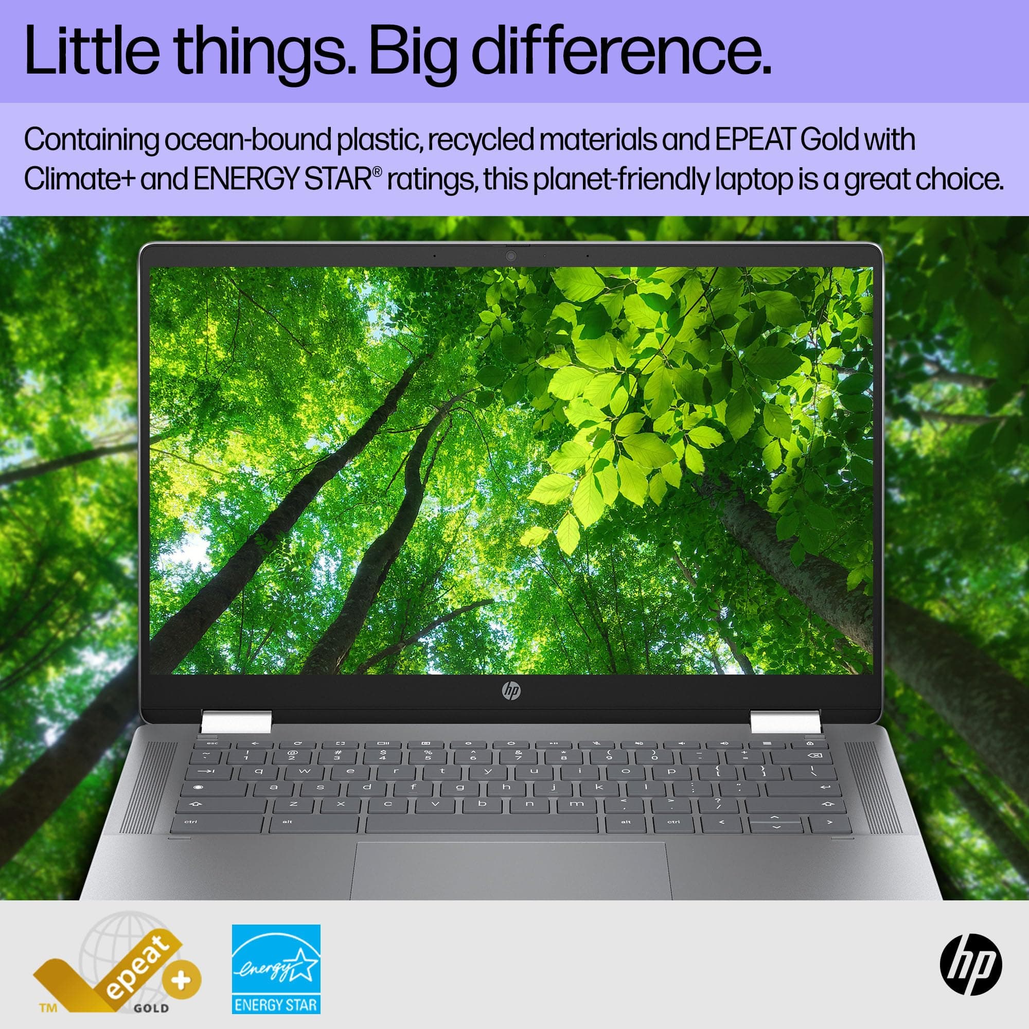 HP Chromebook Plus x360 14 inch Laptop, FHD Touchscreen, Intel Core i3-N305, 8 GB RAM, 128 GB UFS, Intel UHD Graphics, Chrome OS, 14b-cd0010nr (2024), view 6