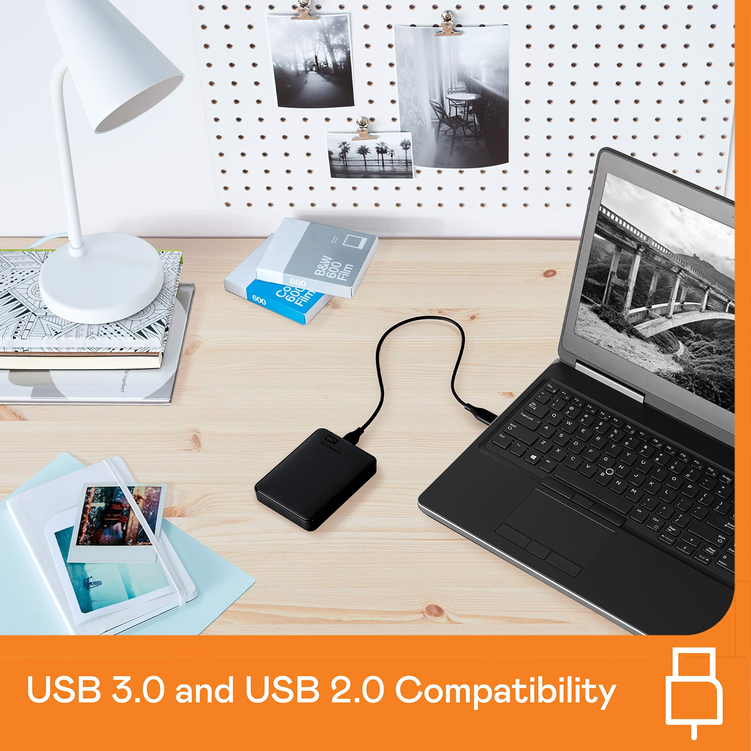 WD 2TB Elements Portable External Hard Drive for Windows, USB 3.2 Gen 1/USB 3.0 for PC & Mac, Plug and Play Ready - WDBU6Y0020BBK-WESN, view 5