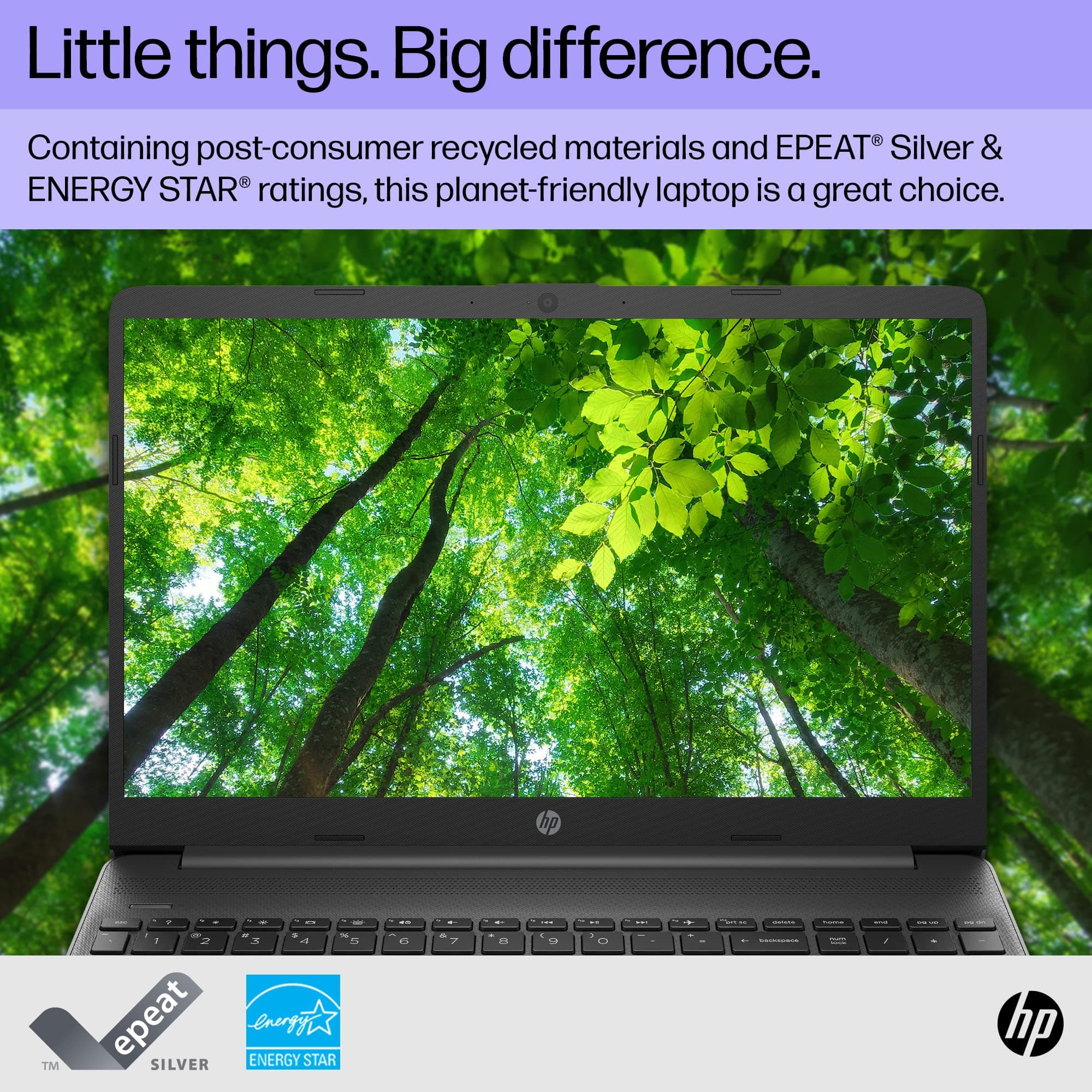 HP 15 inch Laptop, FHD Display, 12th Generation Intel Core i3-1215U, 8 GB RAM, 128 GB SSD, Intel UHD Graphics, Windows 11 Home in S Mode, 15-dy5599nr (2023), view 8
