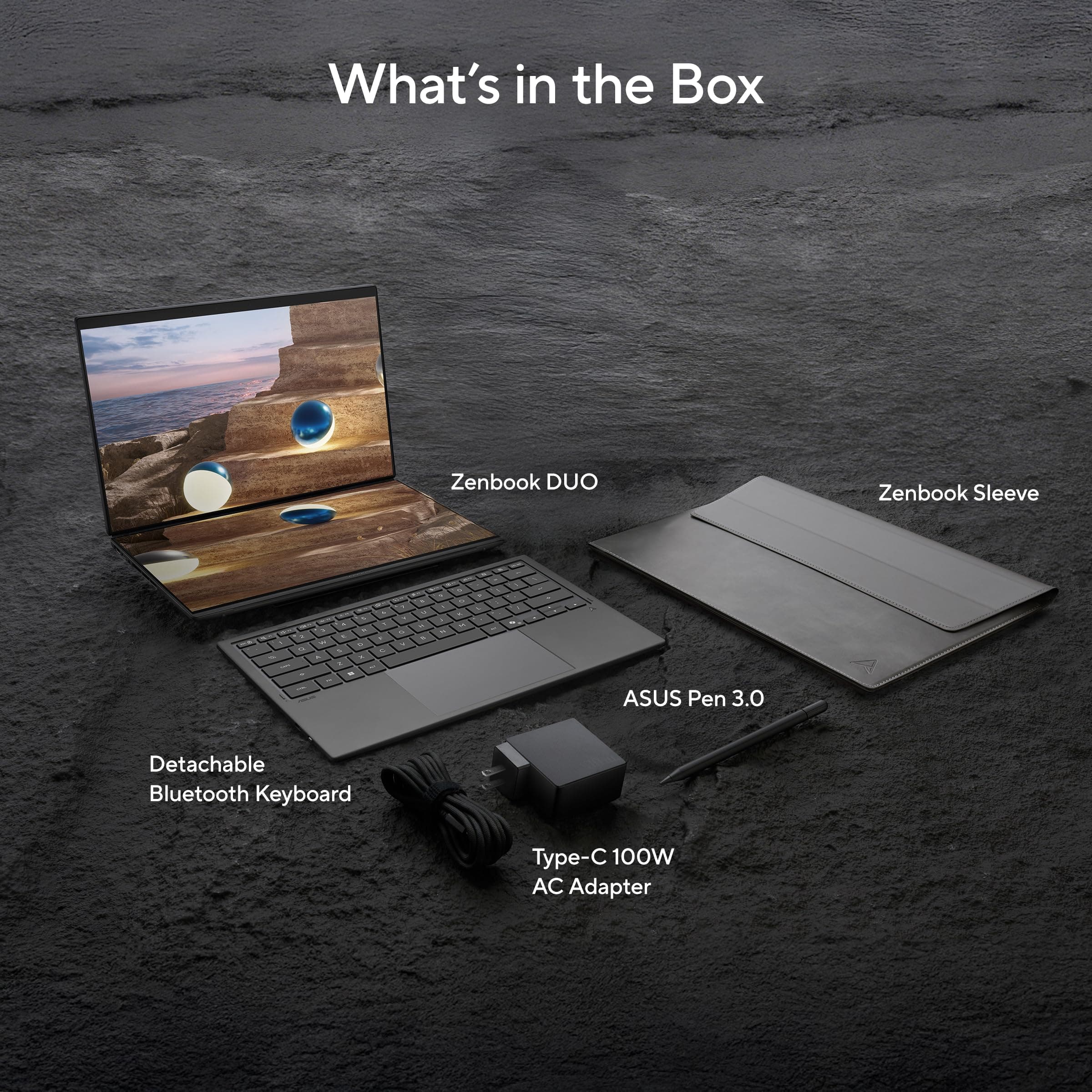 ASUS Zenbook Duo Laptop (2026), Dual 14” OLED 3K 144Hz Touch Display, Intel Core Ultra X9 388H, Intel Arc Graphics, 32GB RAM, 1TB SSD, Sleeve and Stylus Included, WiFi 7, Windows 11, Moher Gray, view 11